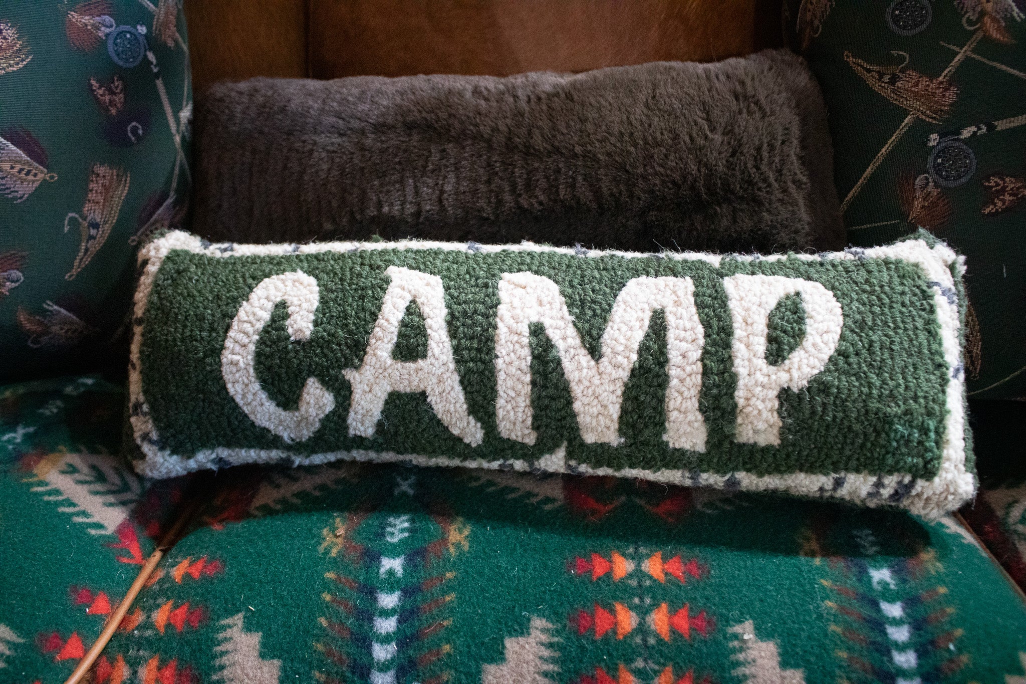 Chandler 4 Corners "Camp" Latch-Hook Throw Pillow