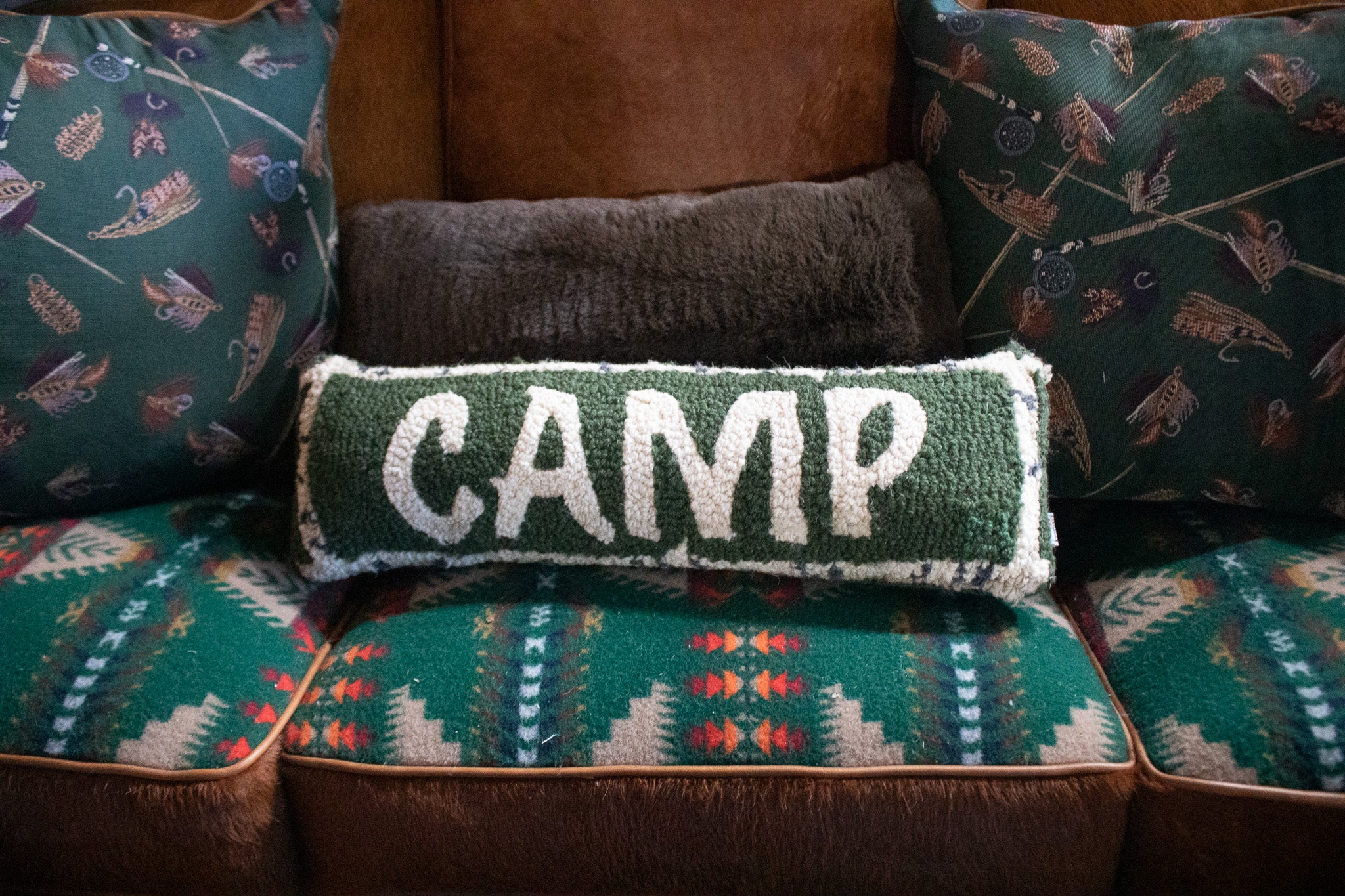 Chandler 4 Corners "Camp" Latch-Hook Throw Pillow