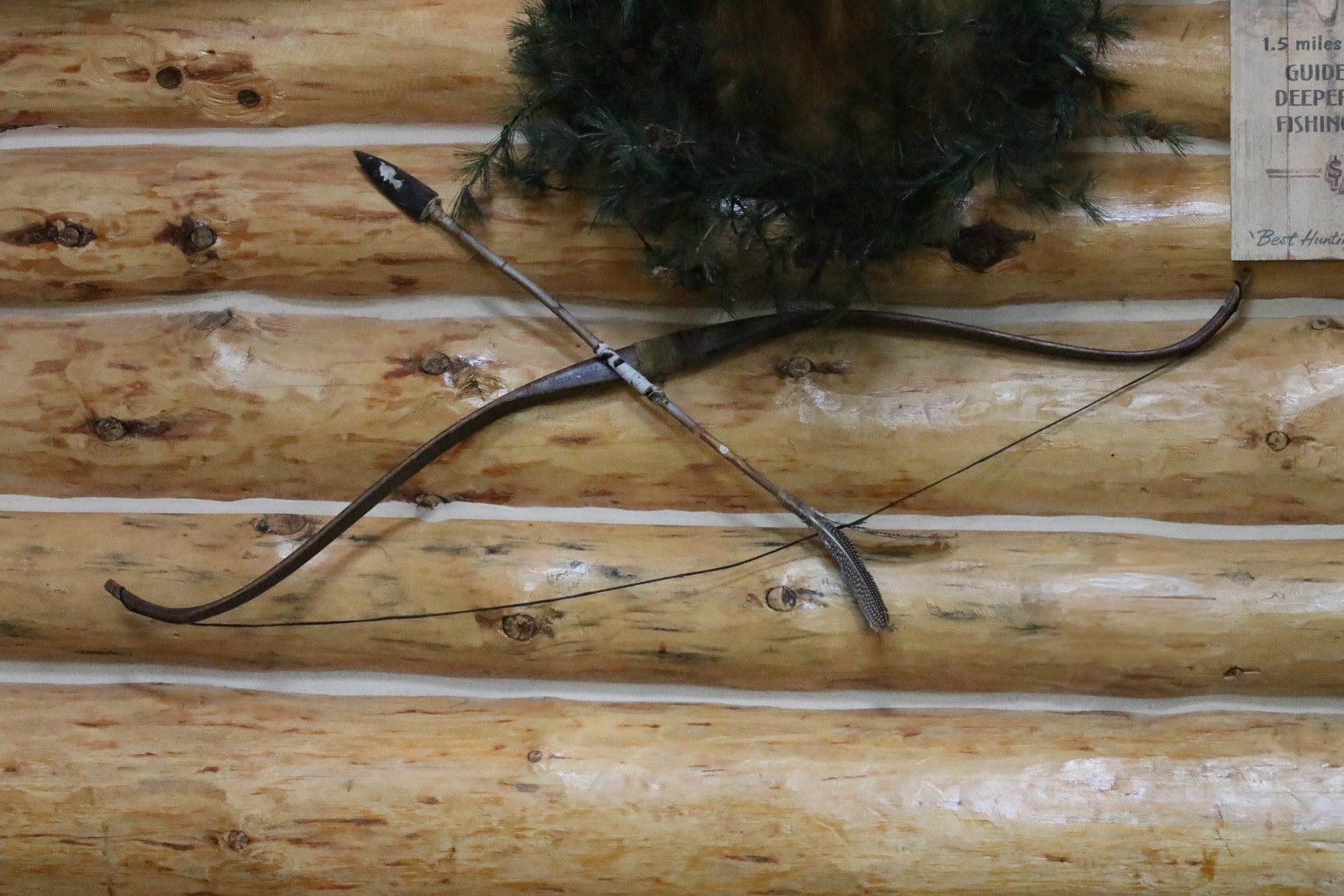 Vintage 1930's-1940's Native American Recurve Bow and Arrow Set