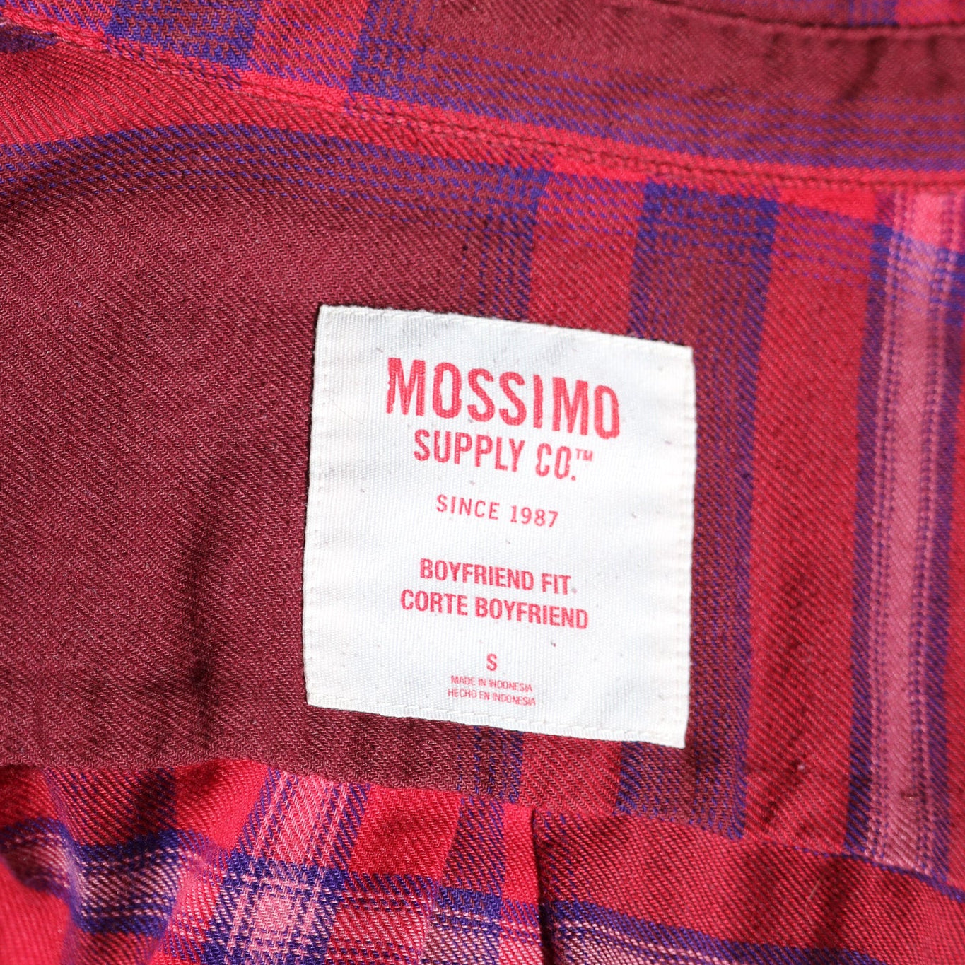 Red Mossimo Supply Co Plaid Flannel Size Small