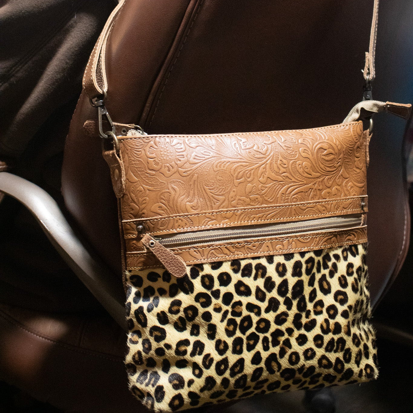 Myra Crossbody Leopard Print Bag