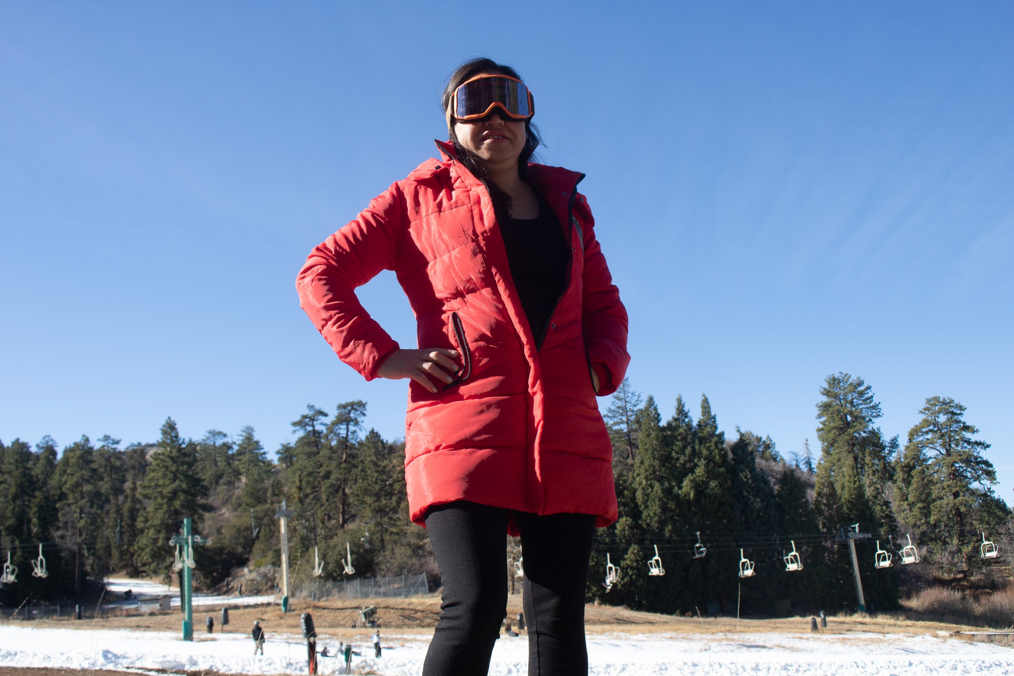 Long Puffer Style Red Winter Coat