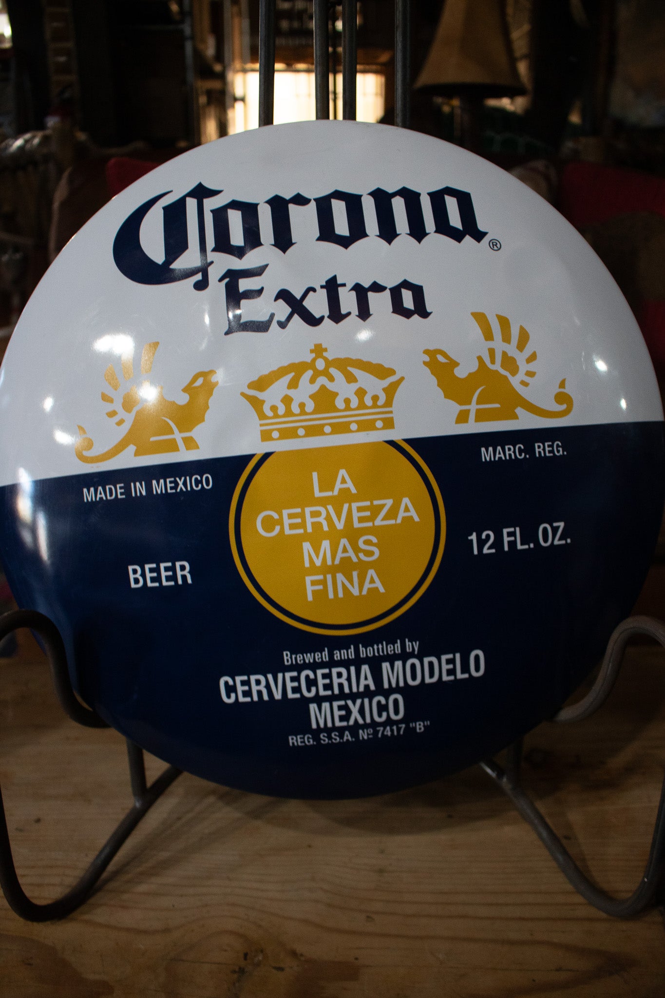 Corona Beer Extra Round Metal Painted Sign