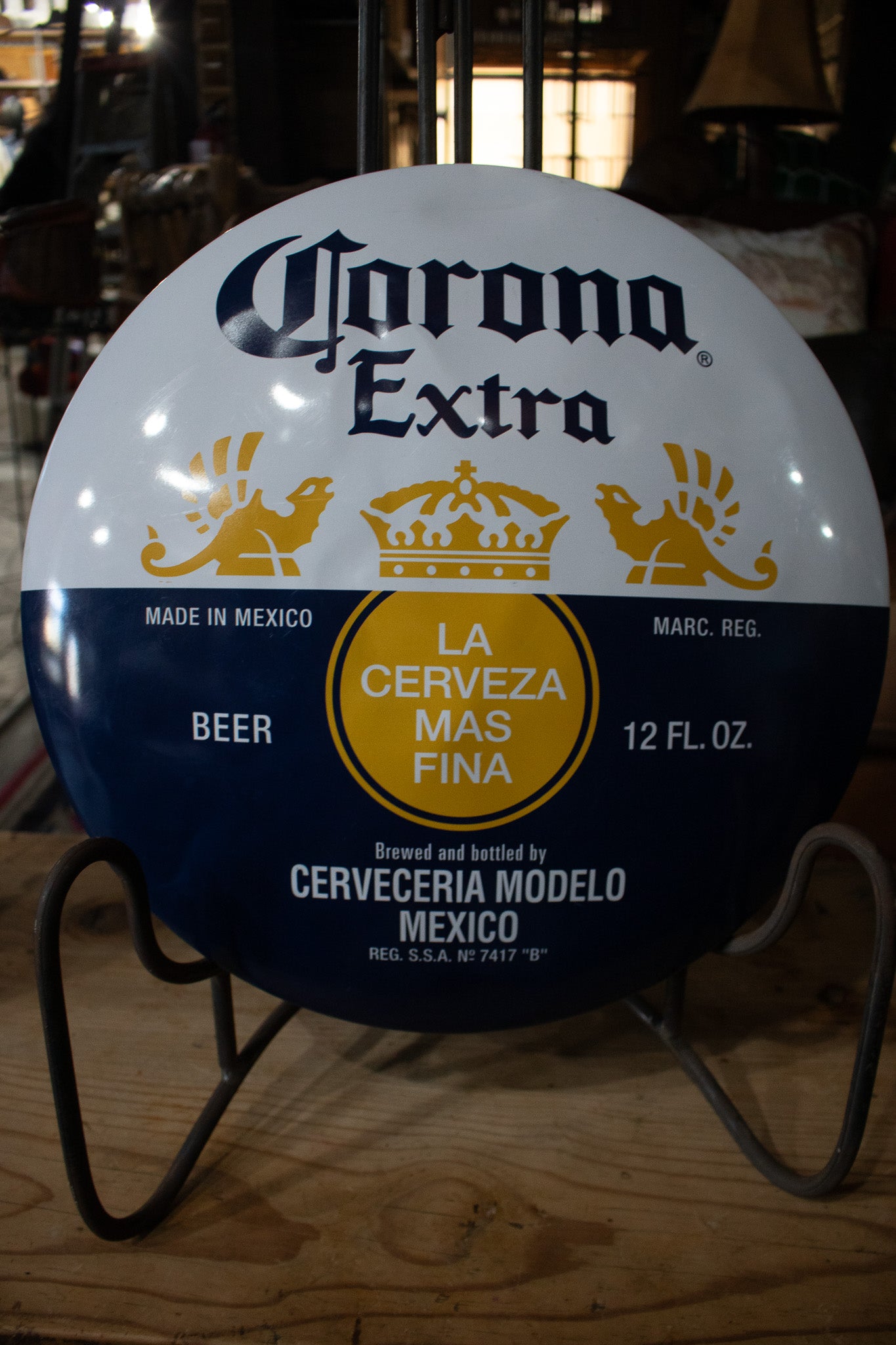 Corona Beer Extra Round Metal Painted Sign