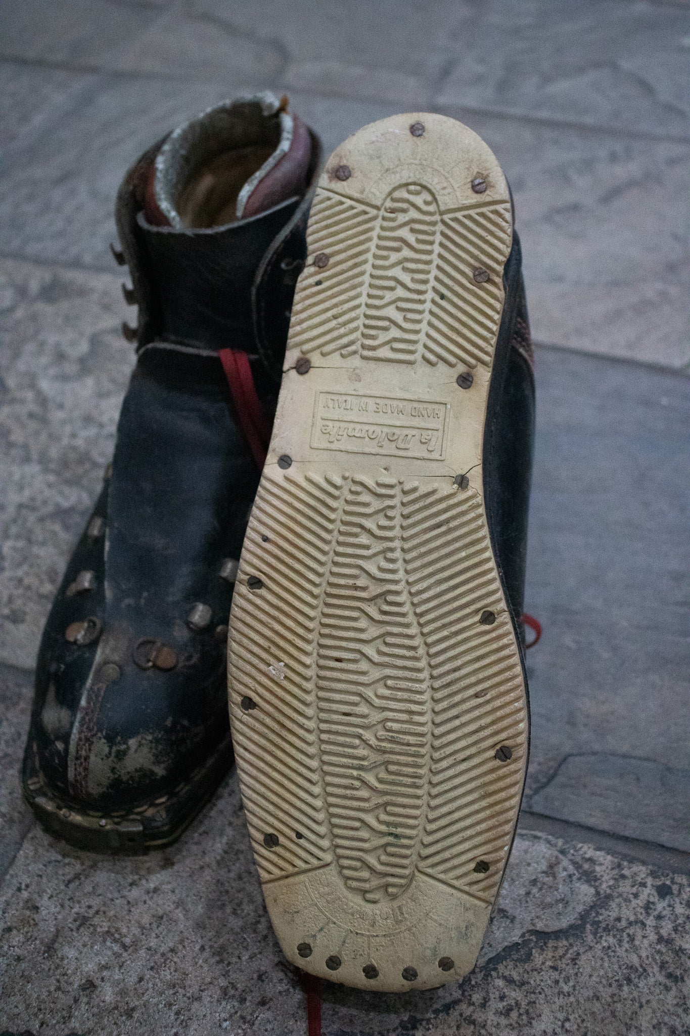 Vintage Black  Dolomite Leather Ski Boots