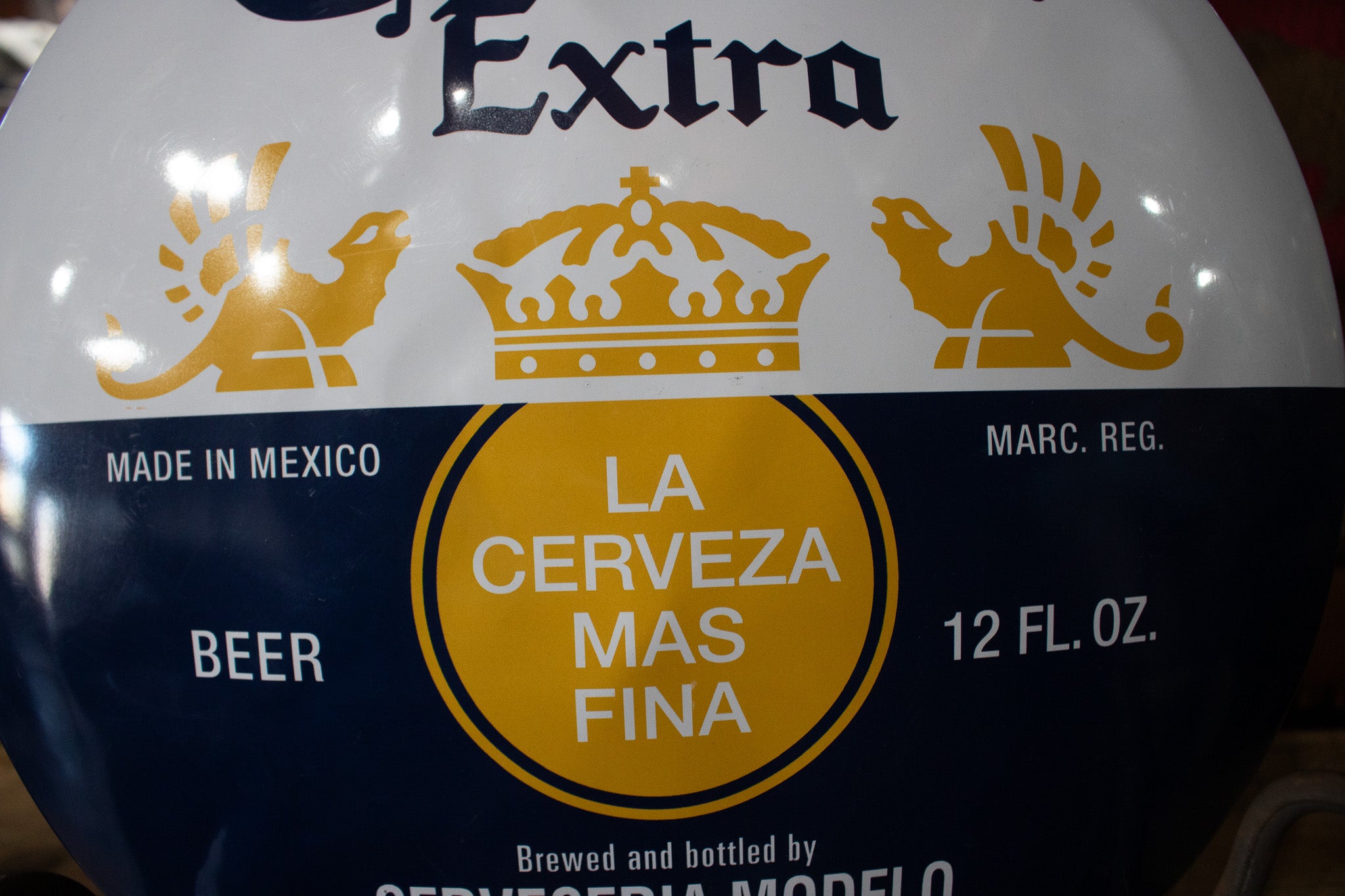Corona Beer Extra Round Metal Painted Sign