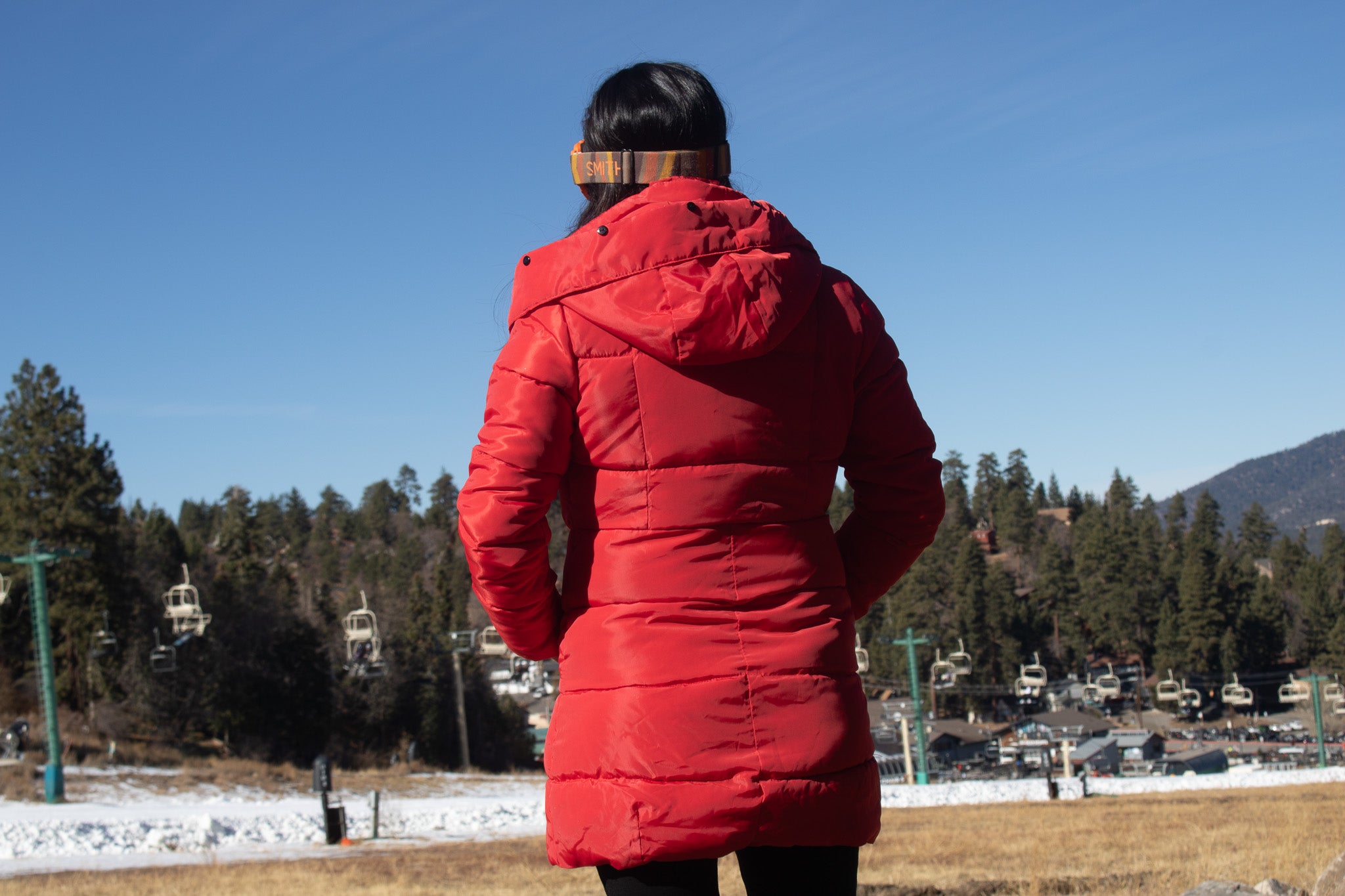 Long Puffer Style Red Winter Coat