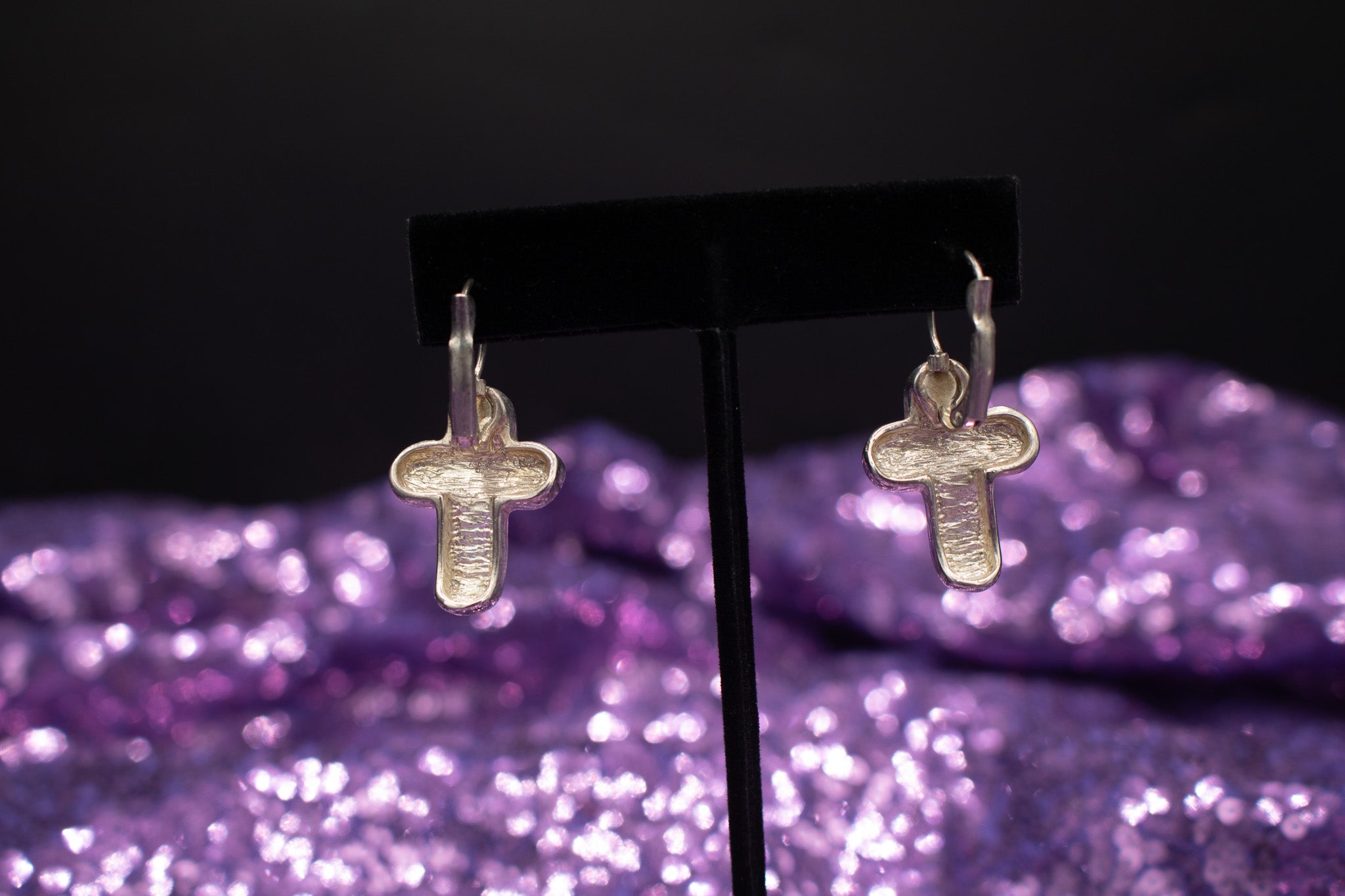 SilverPlated Cross Earrings