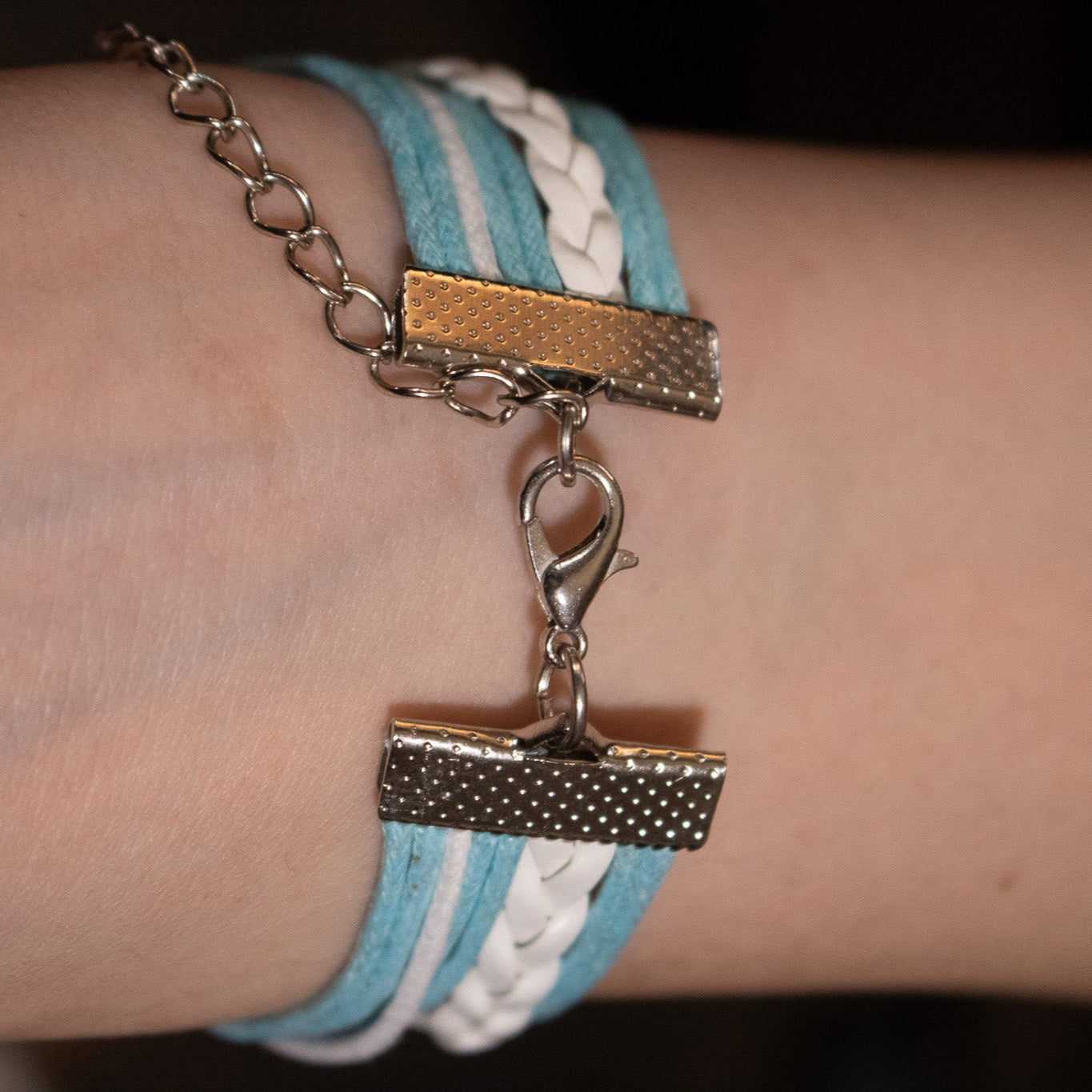 Friendship bracelet with Simple silver, alloy charms