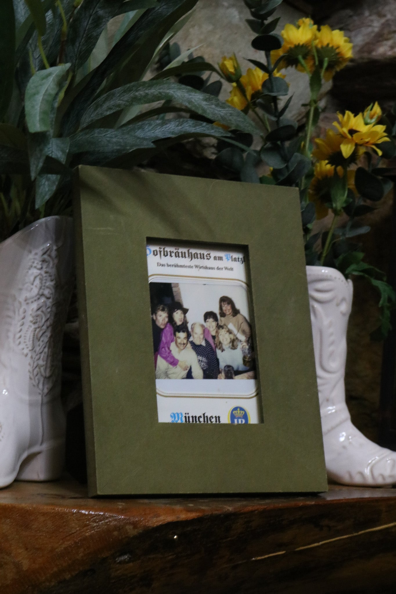 Green Stained Wood 5 1/2" x 3 1/2" Picture Frame