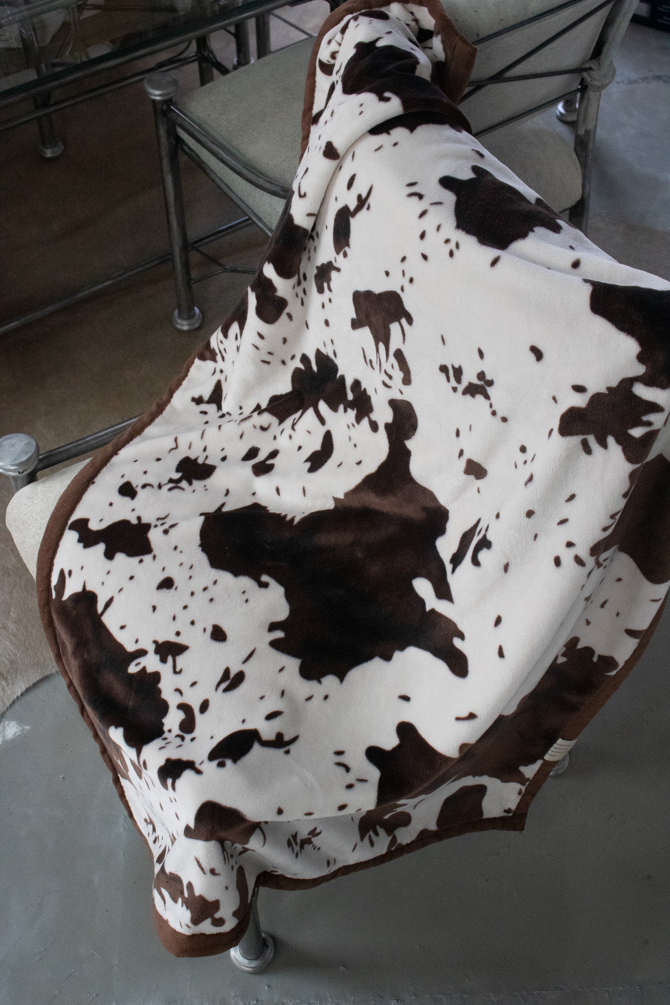 Soft Cozy Double Sided Cow Hide Style Print Flannel Fleece Blanket