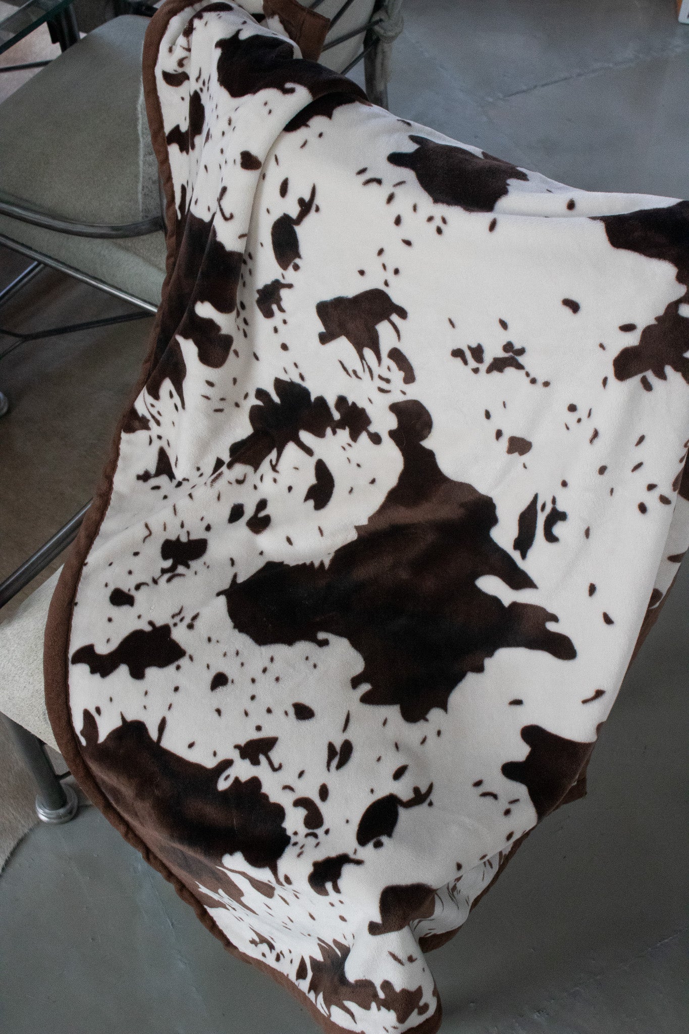 Soft Cozy Double Sided Cow Hide Style Print Flannel Fleece Blanket