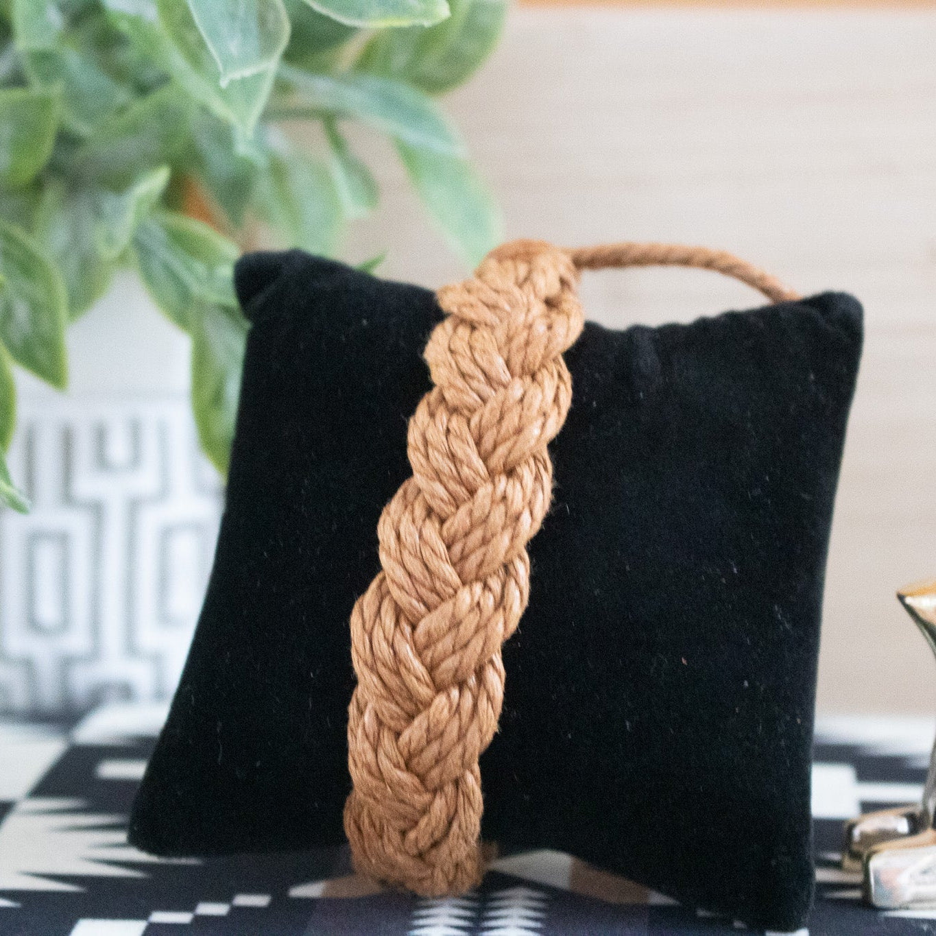 Soft Light Brown Jute Cord Braided Adjustable Bracelet