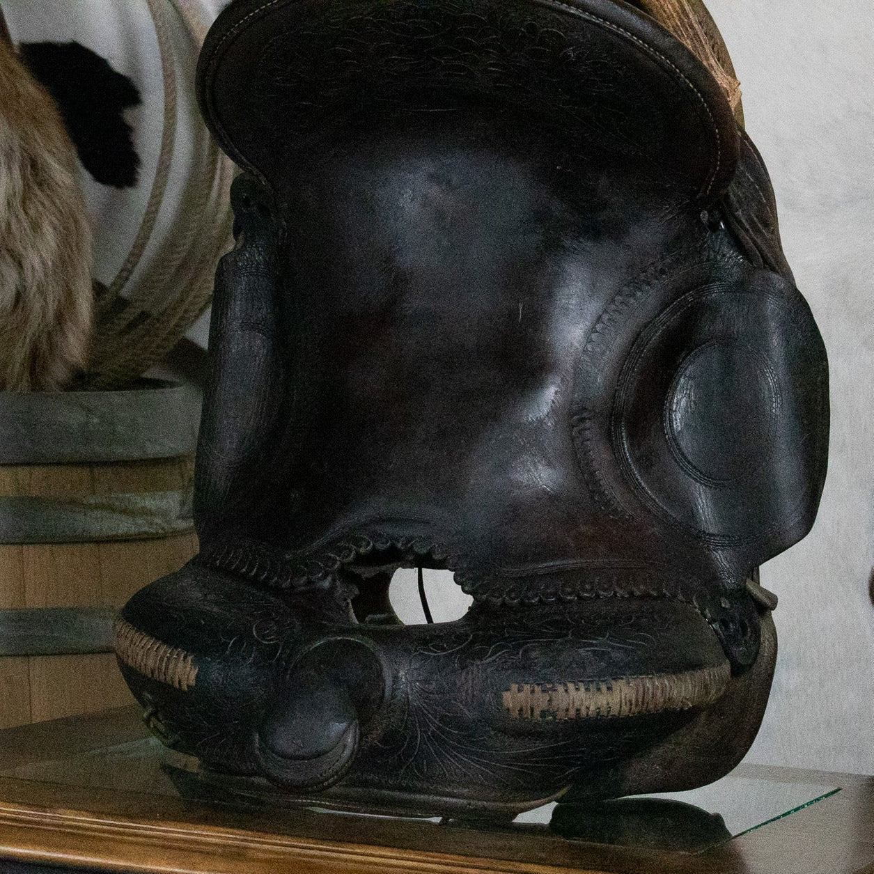 Horse Saddle Antler Lamp
