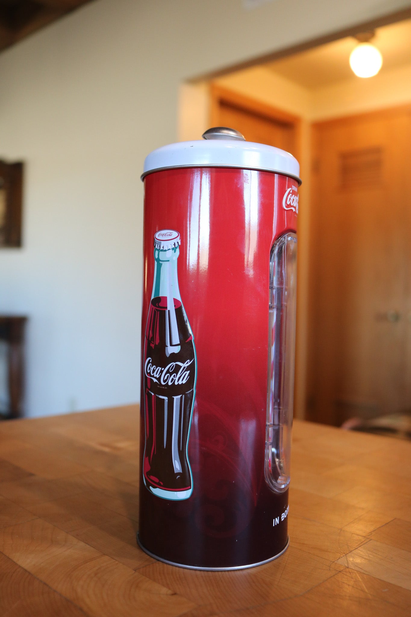 Coca-Cola Metal Tin Straw Holder
