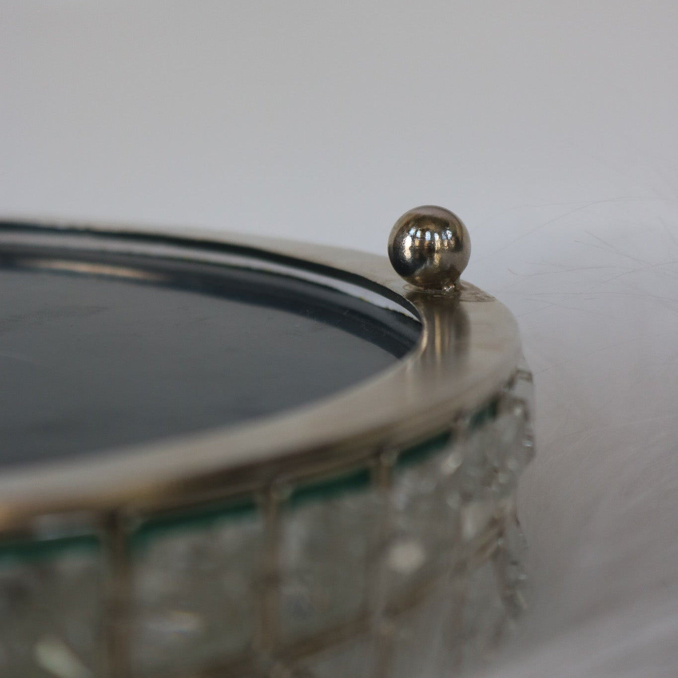 Elegant and Glamorous Gem-Lined Vanity Tray with Mirror
