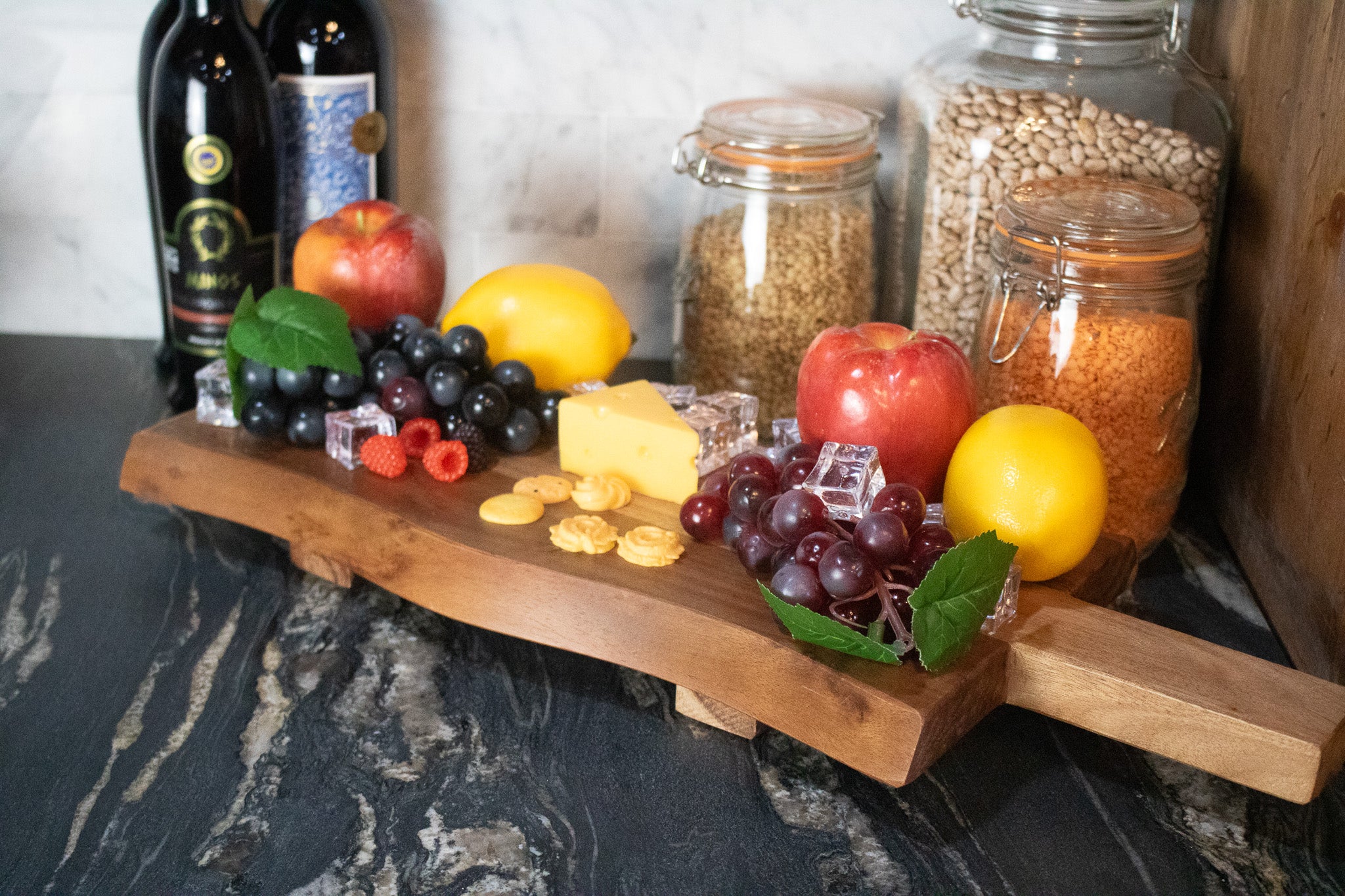 Serving Charcuterie Board with Raised Feet