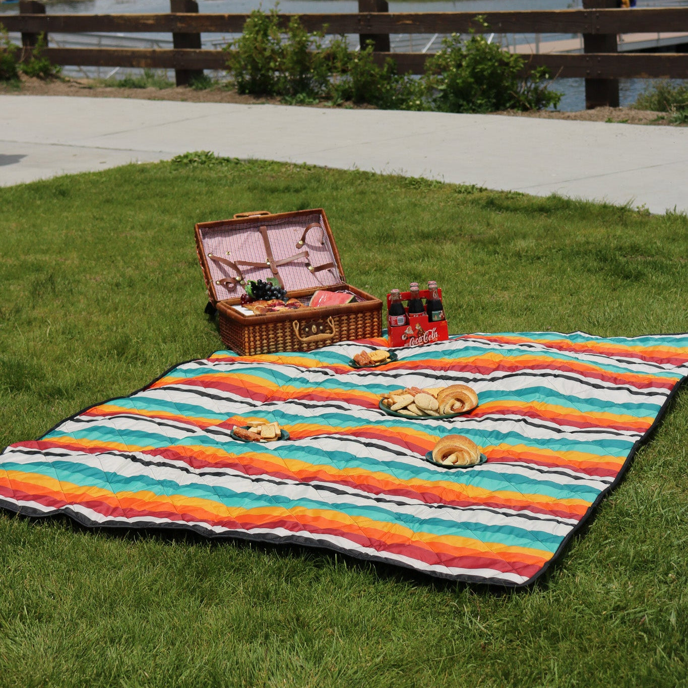 Pendleton 60”x 72” Outdoor Packable Blanket – Mount Foraker Stripes Design