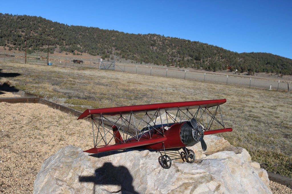 Metal Vintage Red Model Airplane