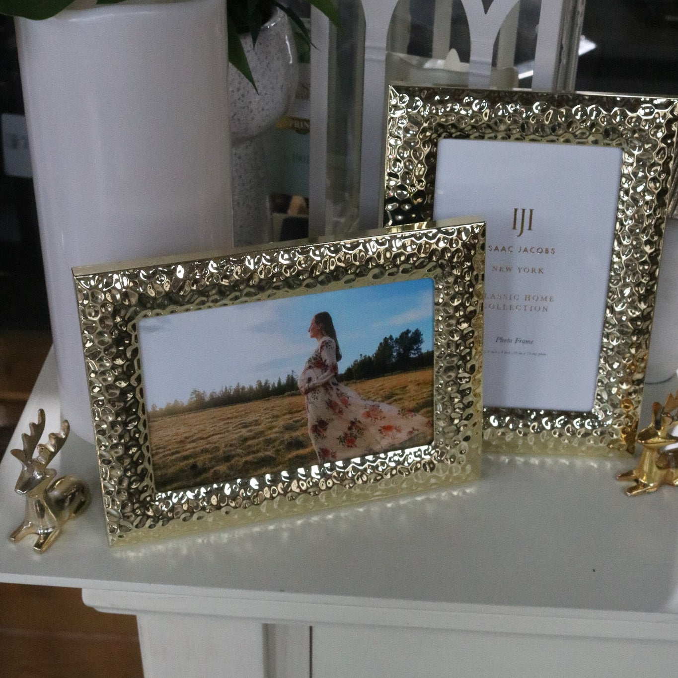 isaac jacobs gold photo frame 4x6 textured metal picture frame home decor