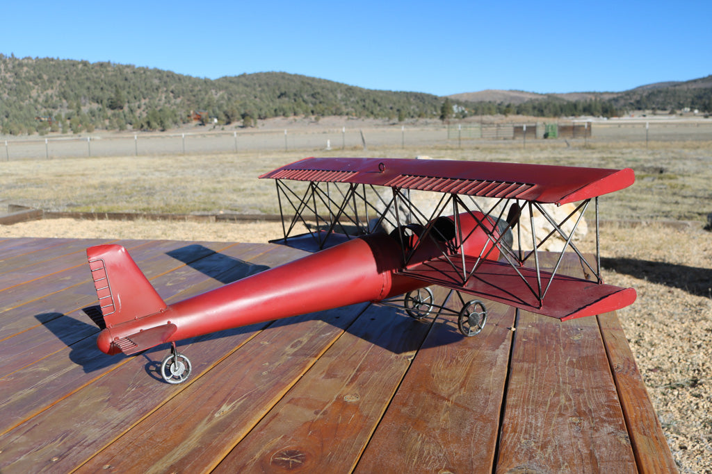 Metal Vintage Red Model Airplane