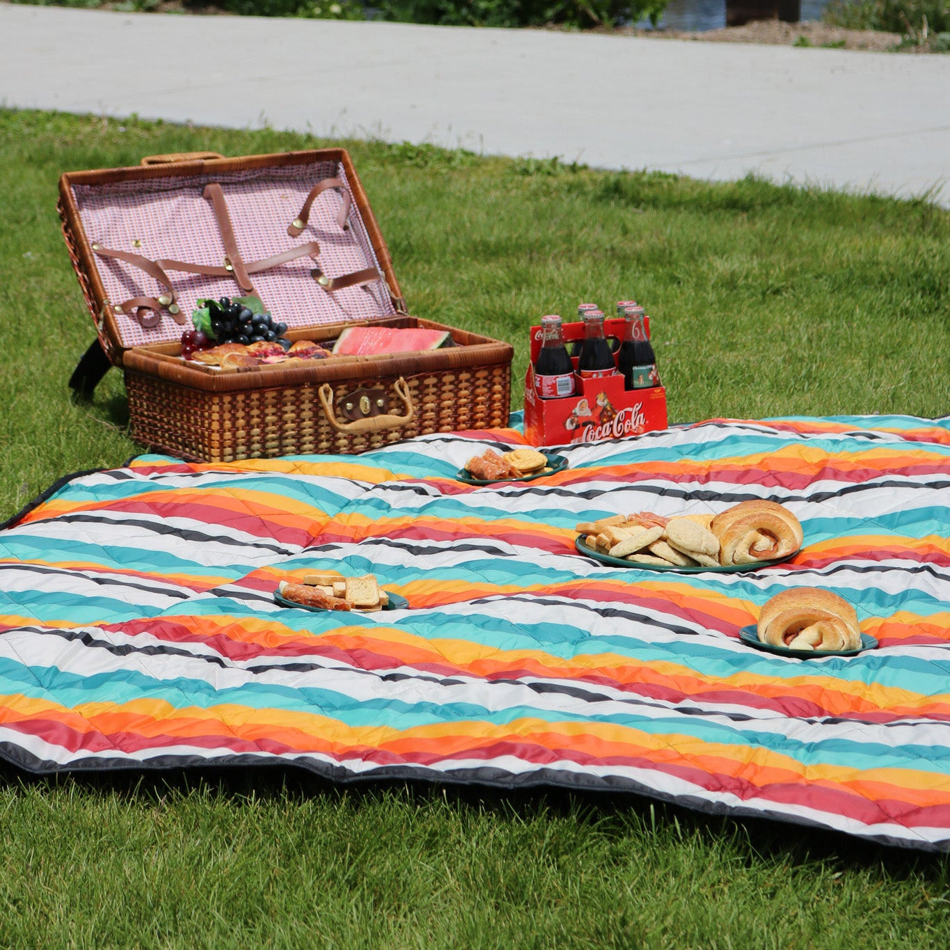 Pendleton 60”x 72” Outdoor Packable Blanket – Mount Foraker Stripes Design