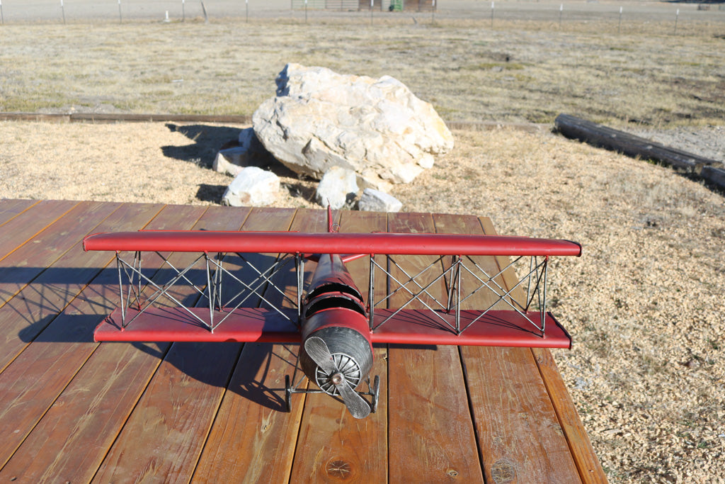 Metal Vintage Red Model Airplane