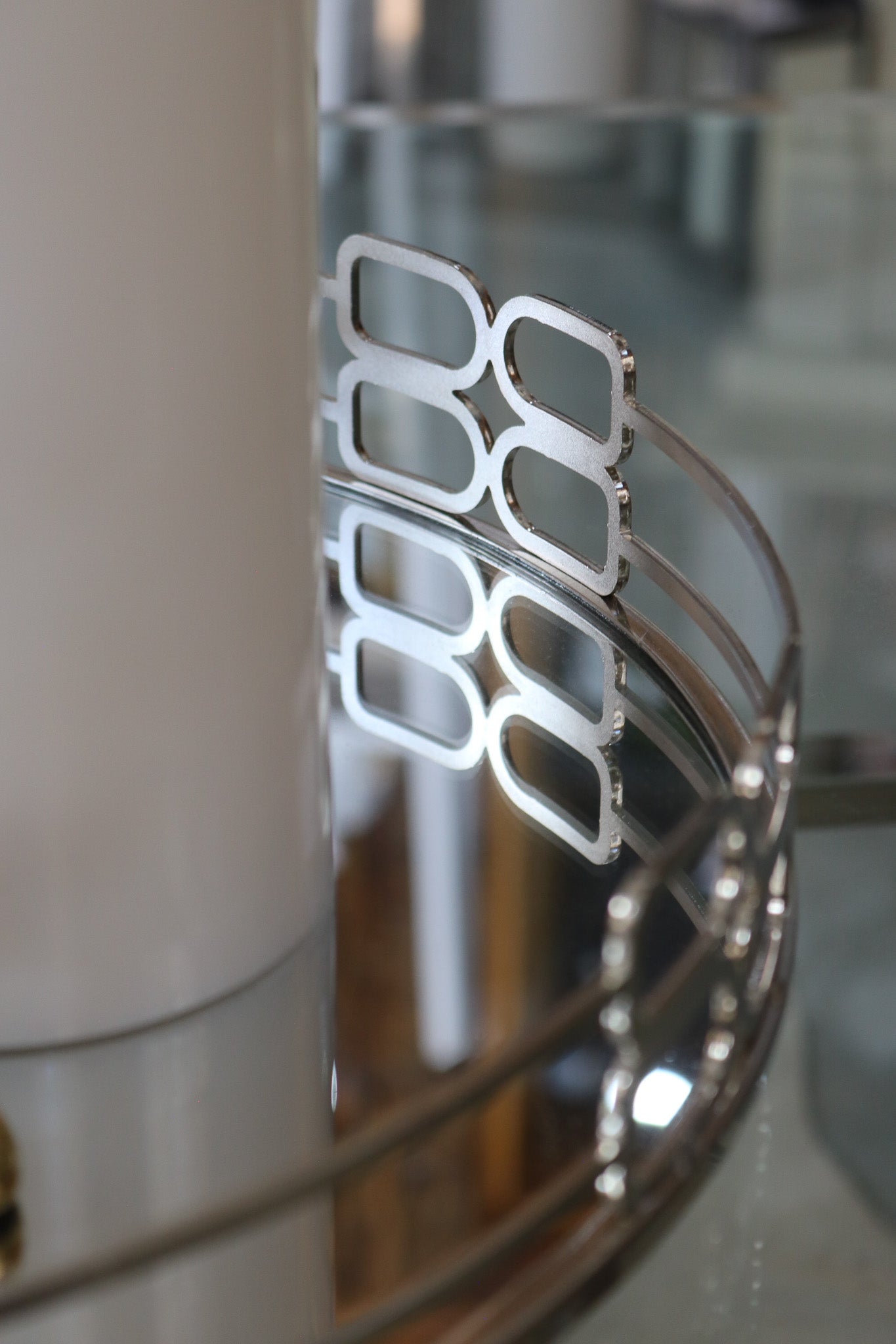 Mirror Tray with Elegant Metal Frame