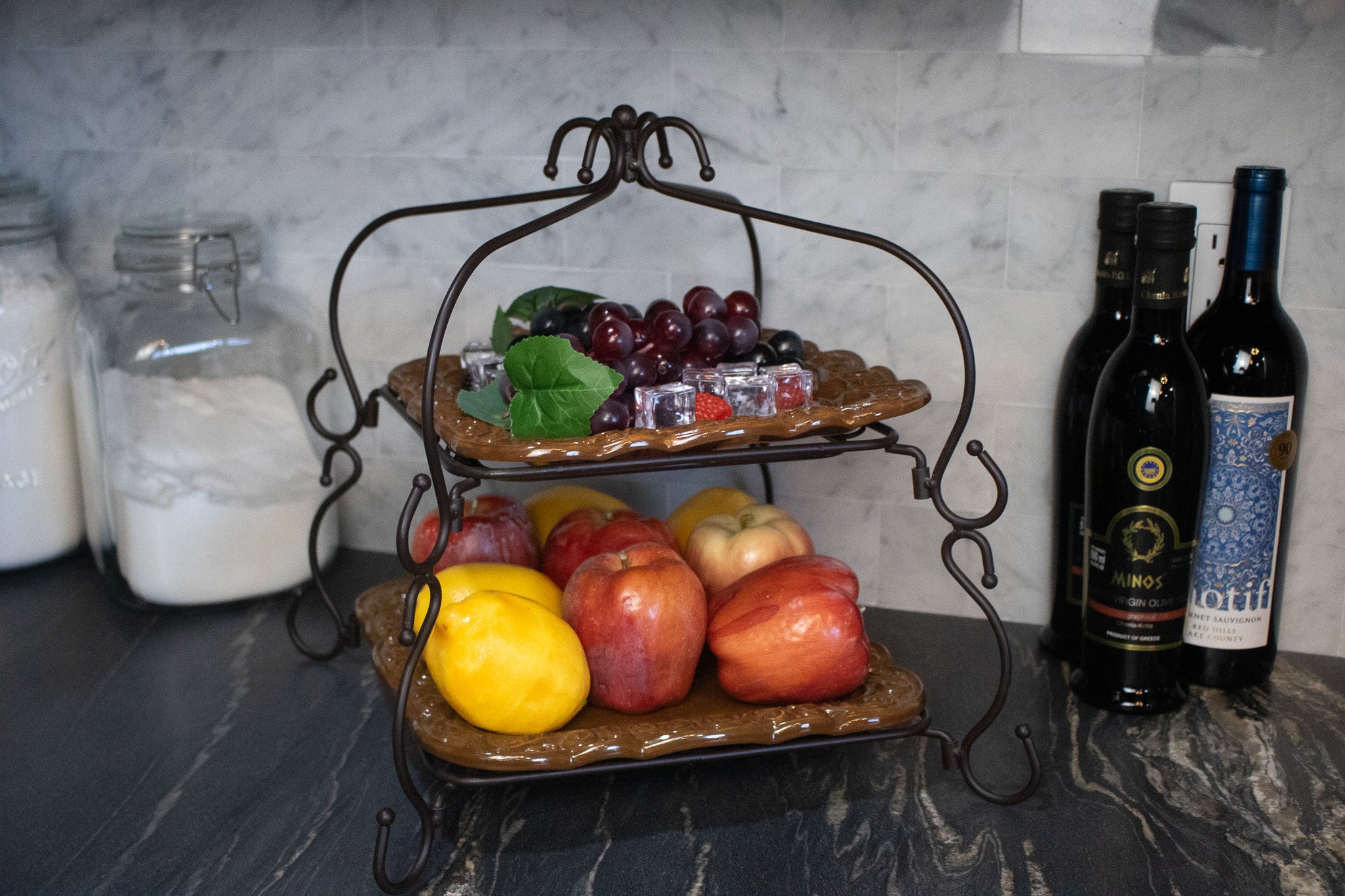 Two Tier Celebrating Home Square Serving Dish