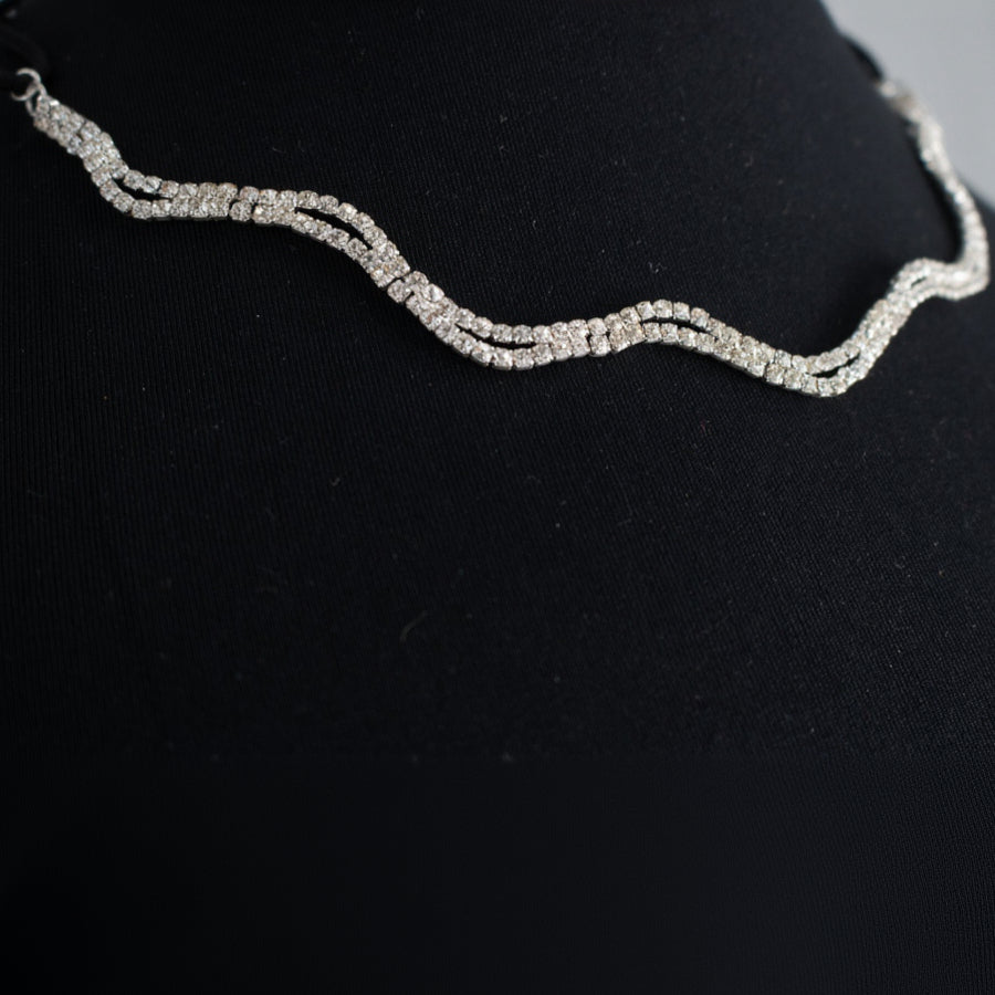 Silver Aluminum Cubic Zirconia Necklace