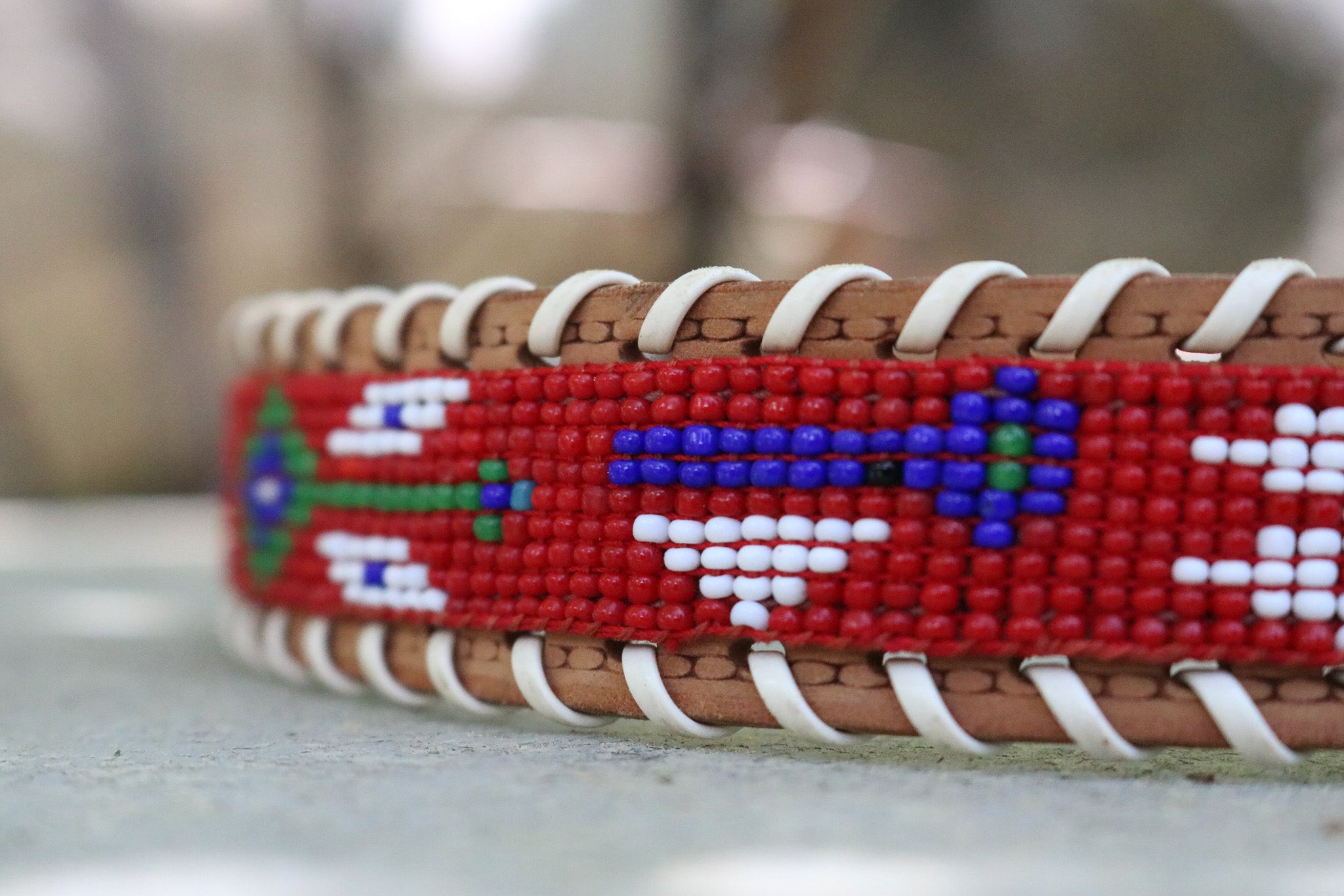 Beaded Cowhide Belt