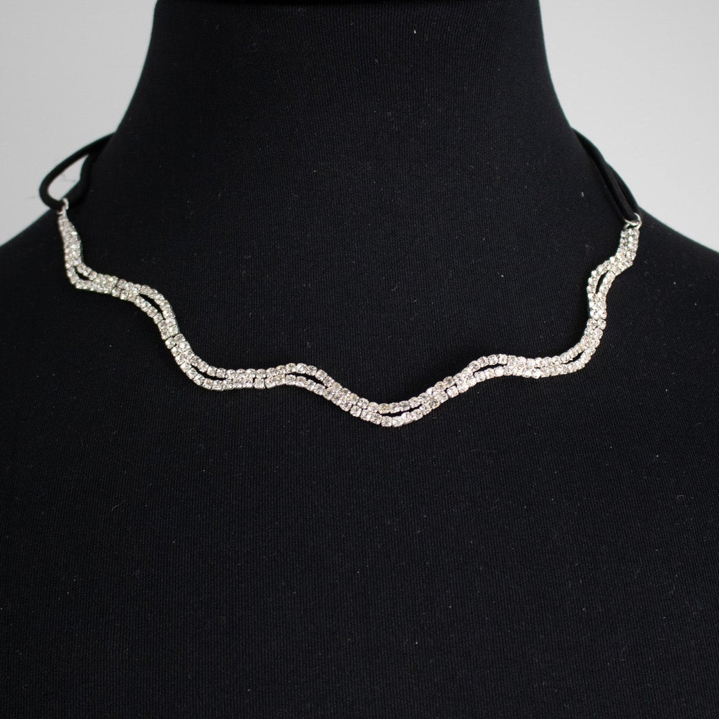 Silver Aluminum Cubic Zirconia Necklace