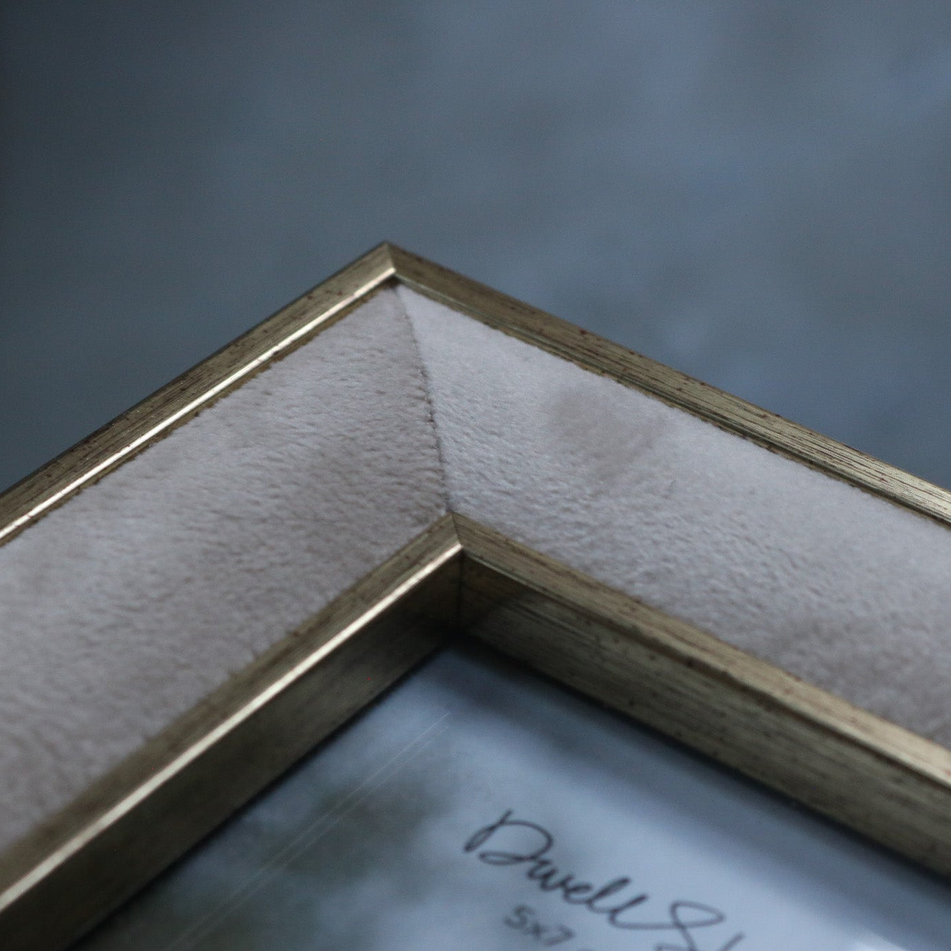 Dwell Studio Velvet Photo Frame 5x7 Gold Trim Beige Picture Frame Home Decor