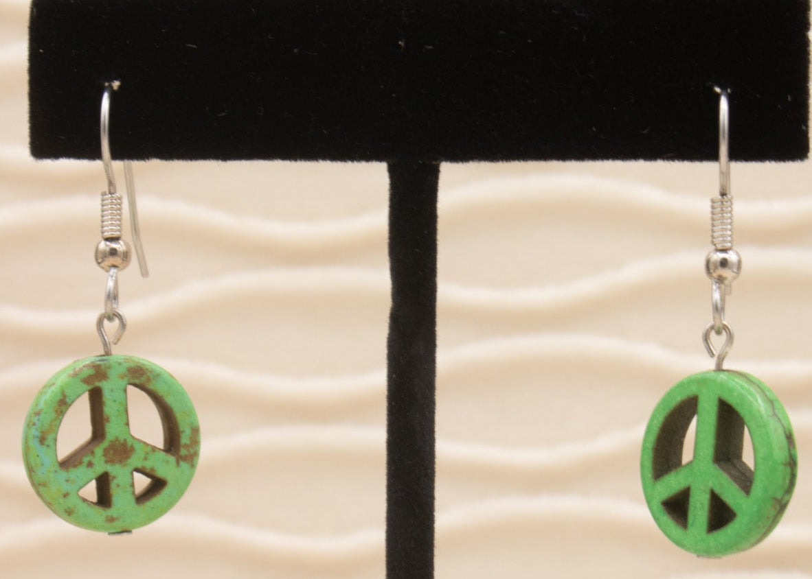 Peace Sign Dangle Earrings