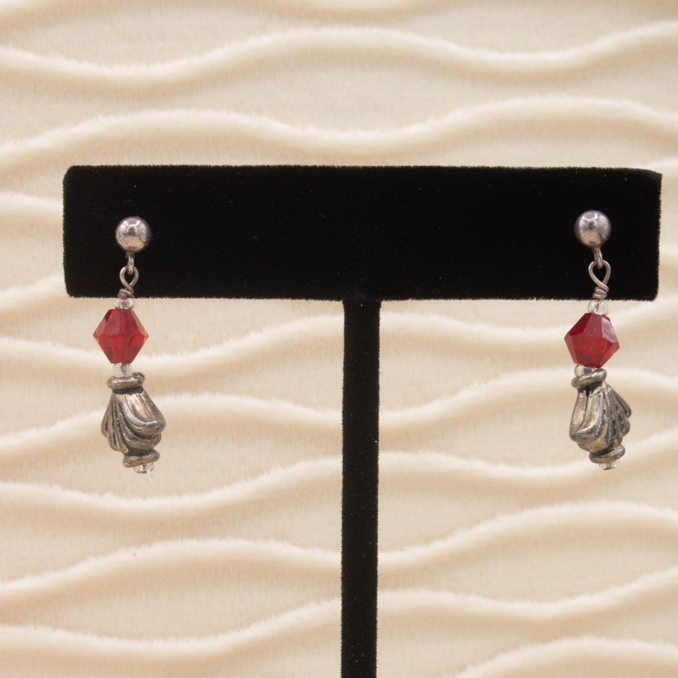 Red Jewel Dangle Earrings