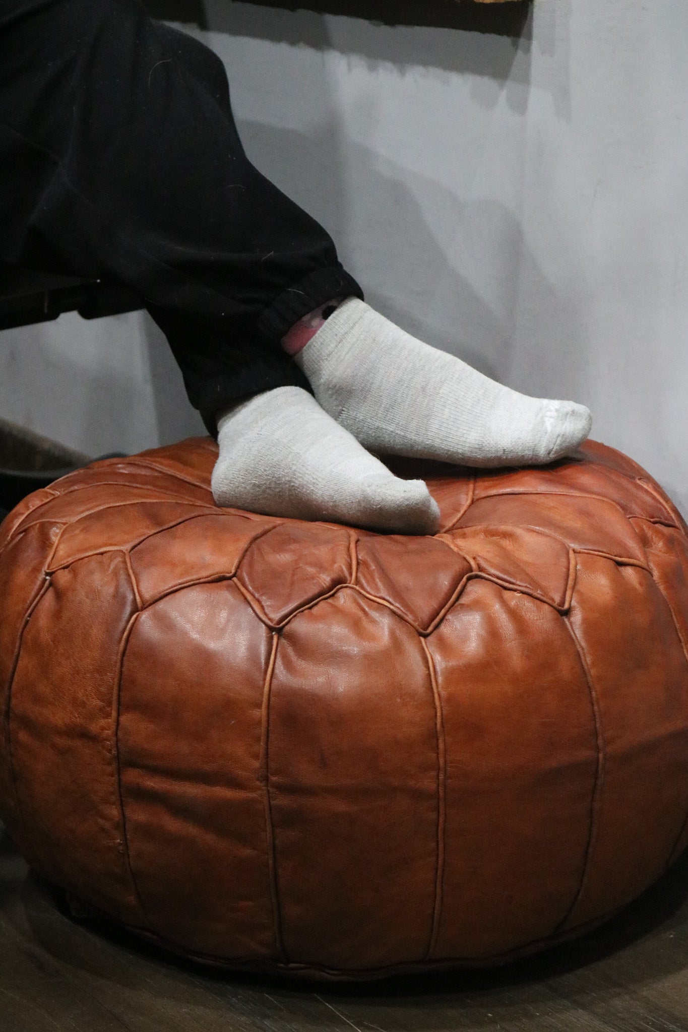 Handcrafted Moroccan Leather Pouf Berber Style Ottoman for Home Decor