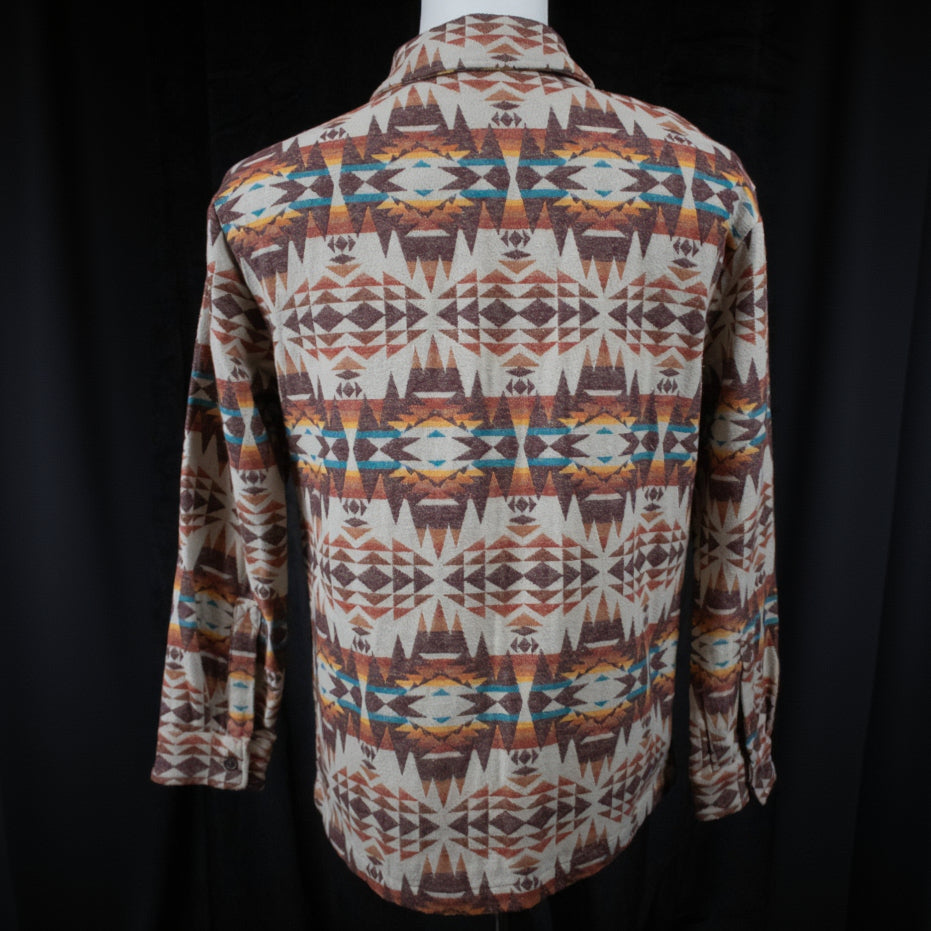 Mountain and Isles Button-Up Aztec Design