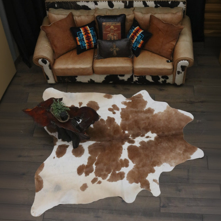 Fabulous Light Brown and White Cowhide Handmade in Brazil