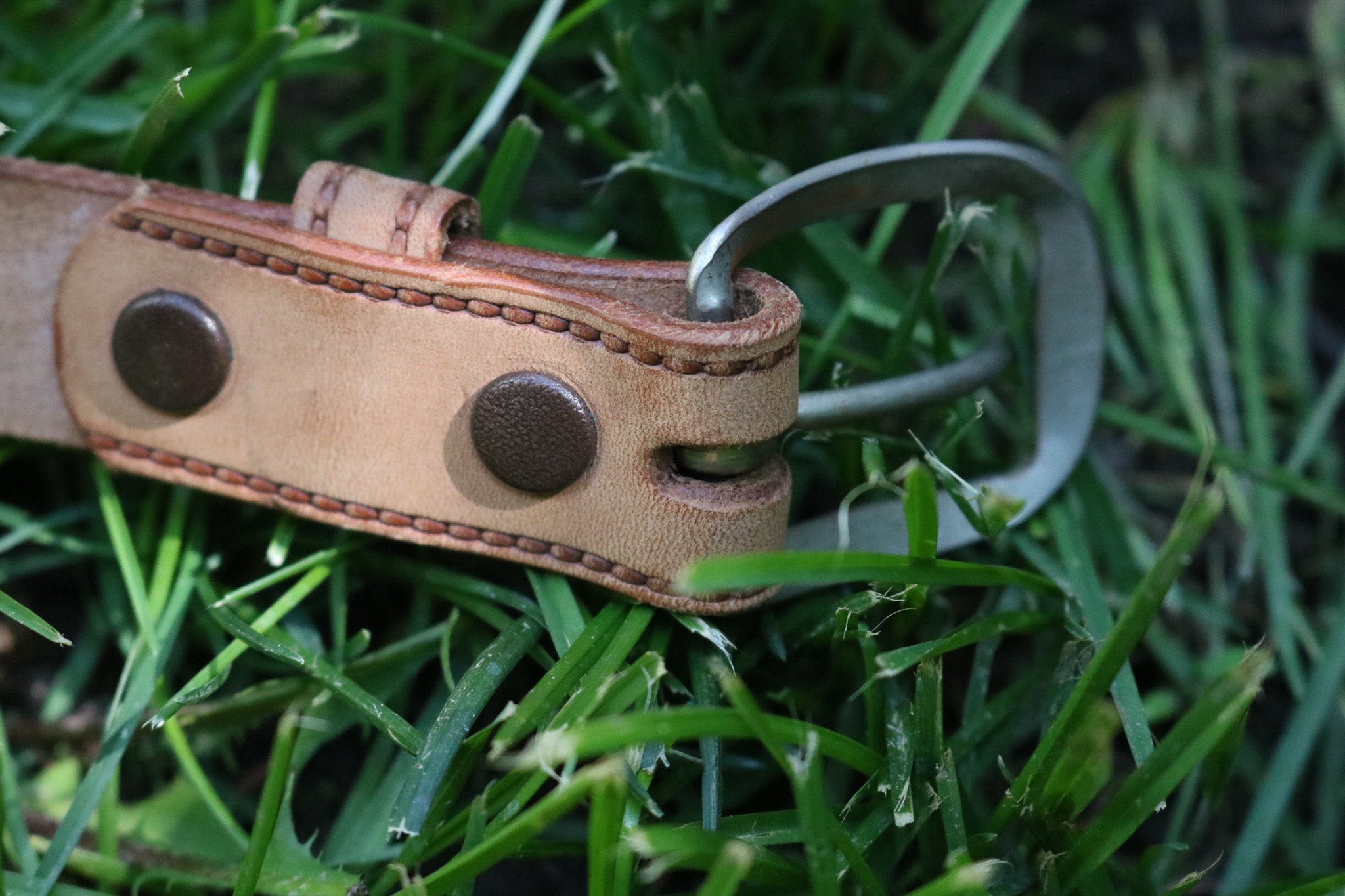 Hand-beaded Cowhide Belt