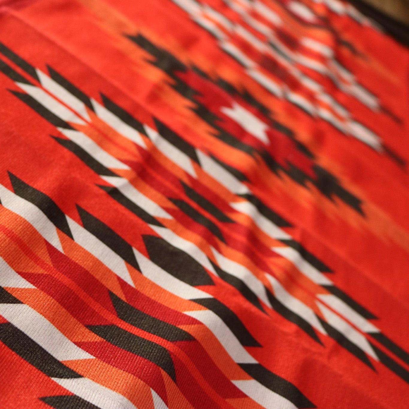 Red Aztec Authentic Geometric Print Table Runner