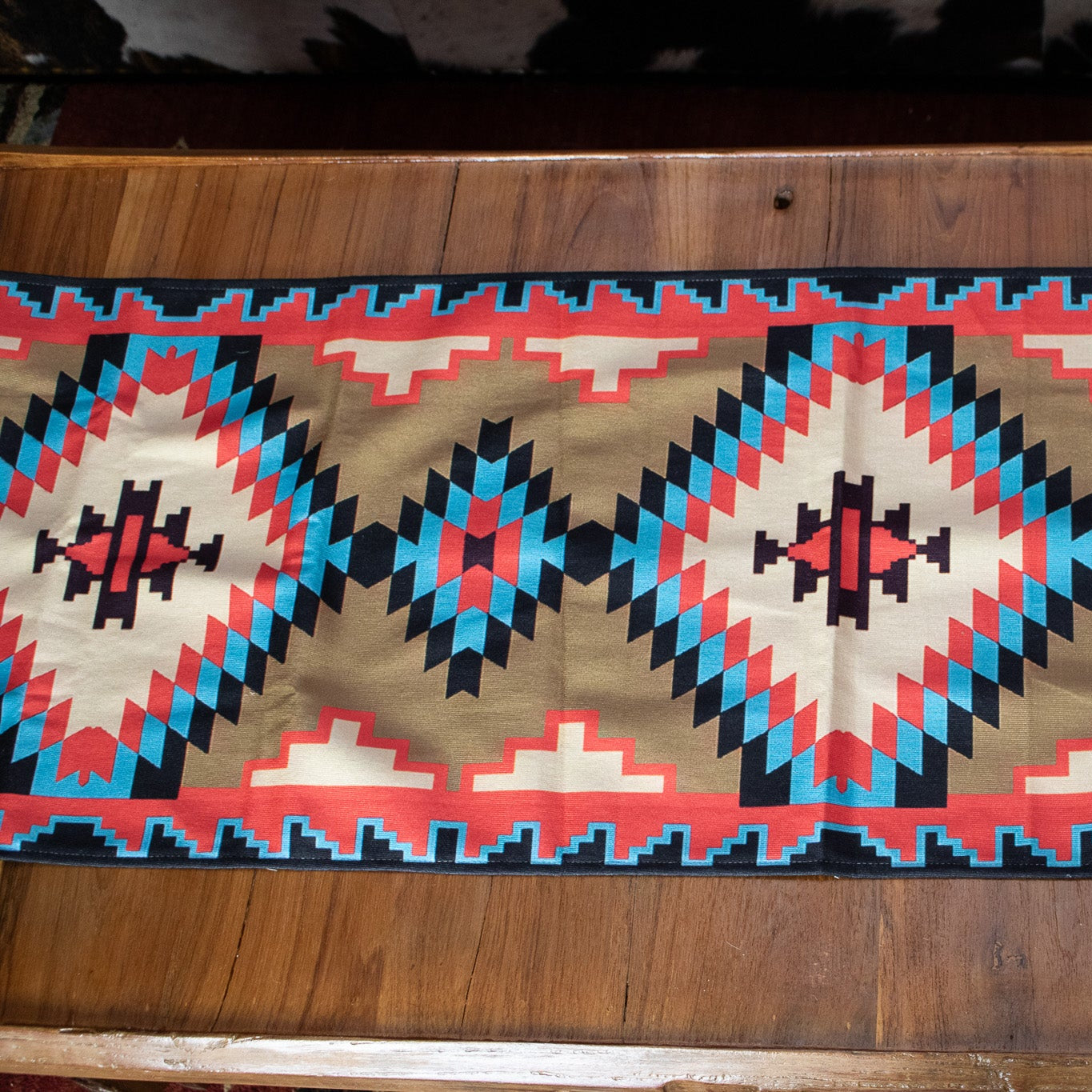 Southwest Aztec Red and Blue Table Runner
