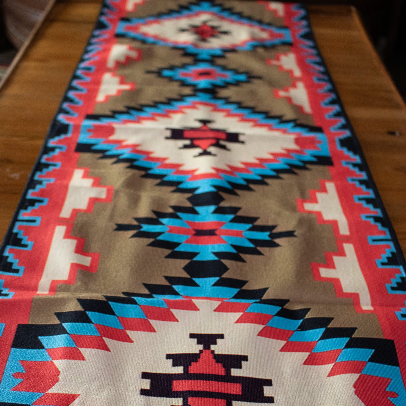 Southwest Aztec Red and Blue Table Runner