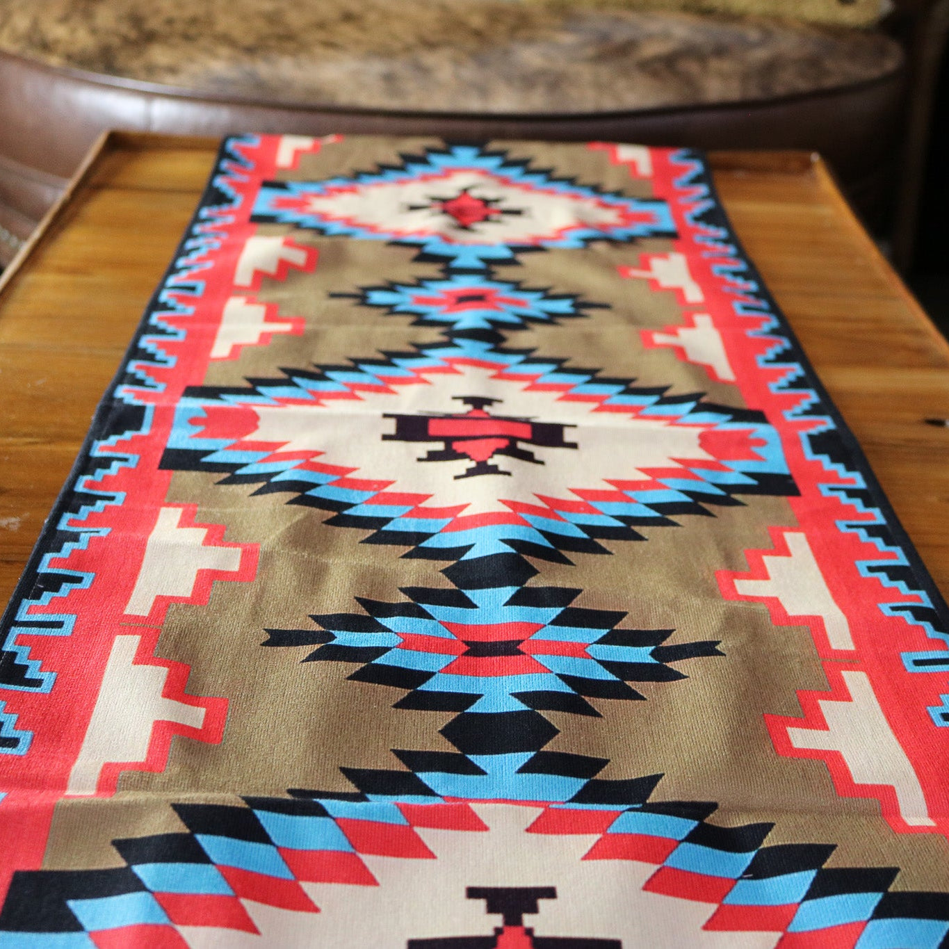 Southwest Aztec Red and Blue Table Runner
