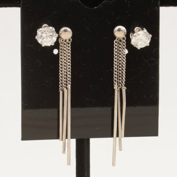 Chain Dangle Earring with Cubic Zirconia Earring Set