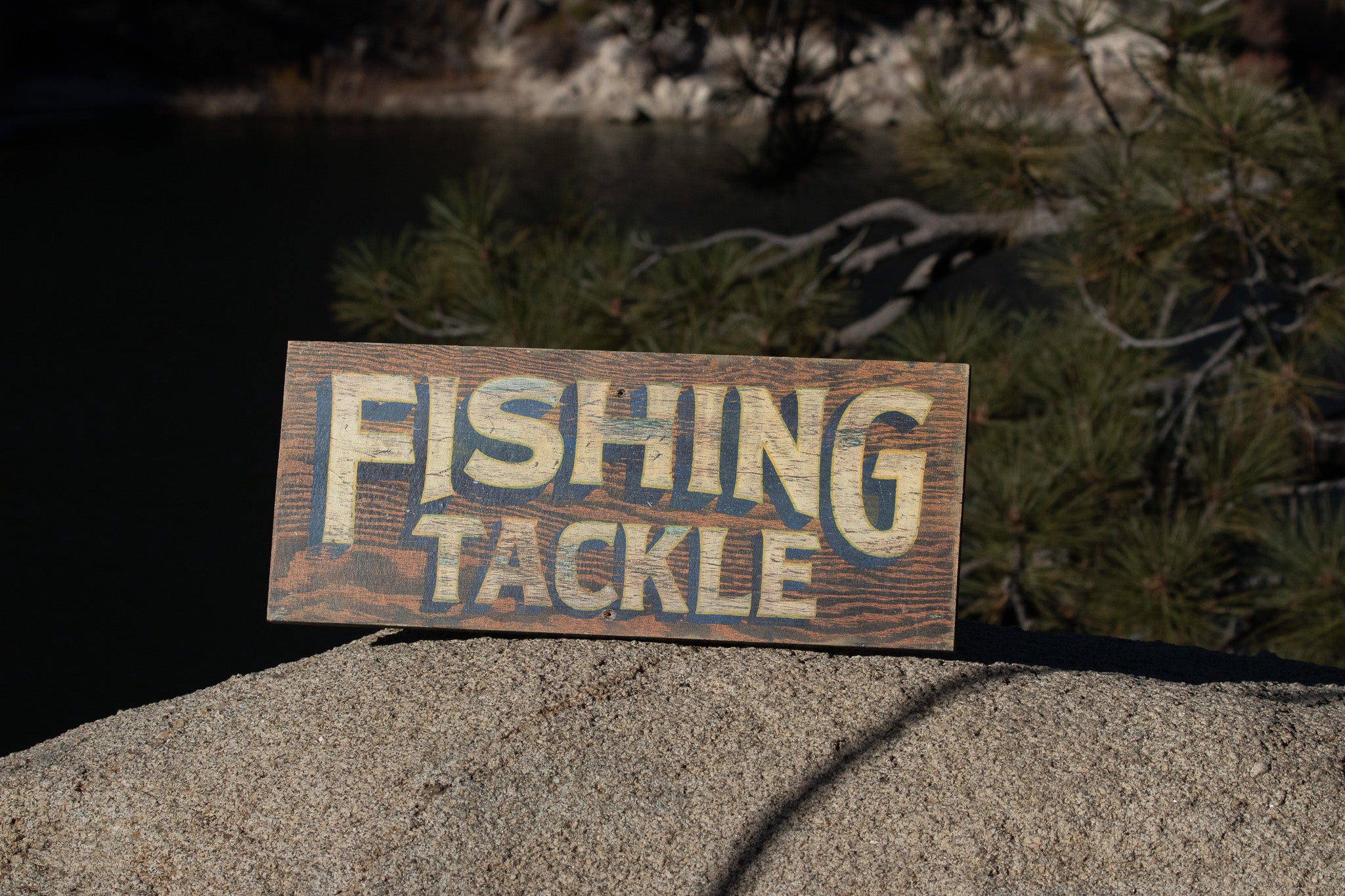 Rescued Fishing Tackle Wooden Hand painted Sign