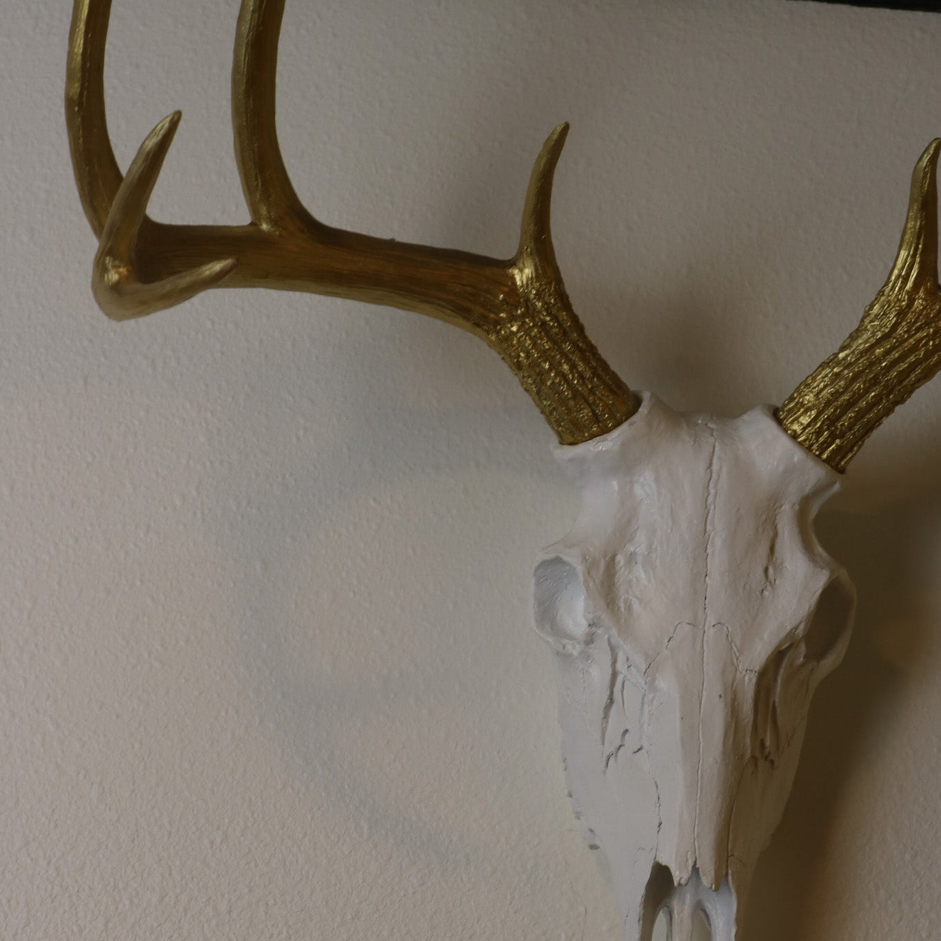 Wall Décor Gold-Antlered Resin Deer Skull