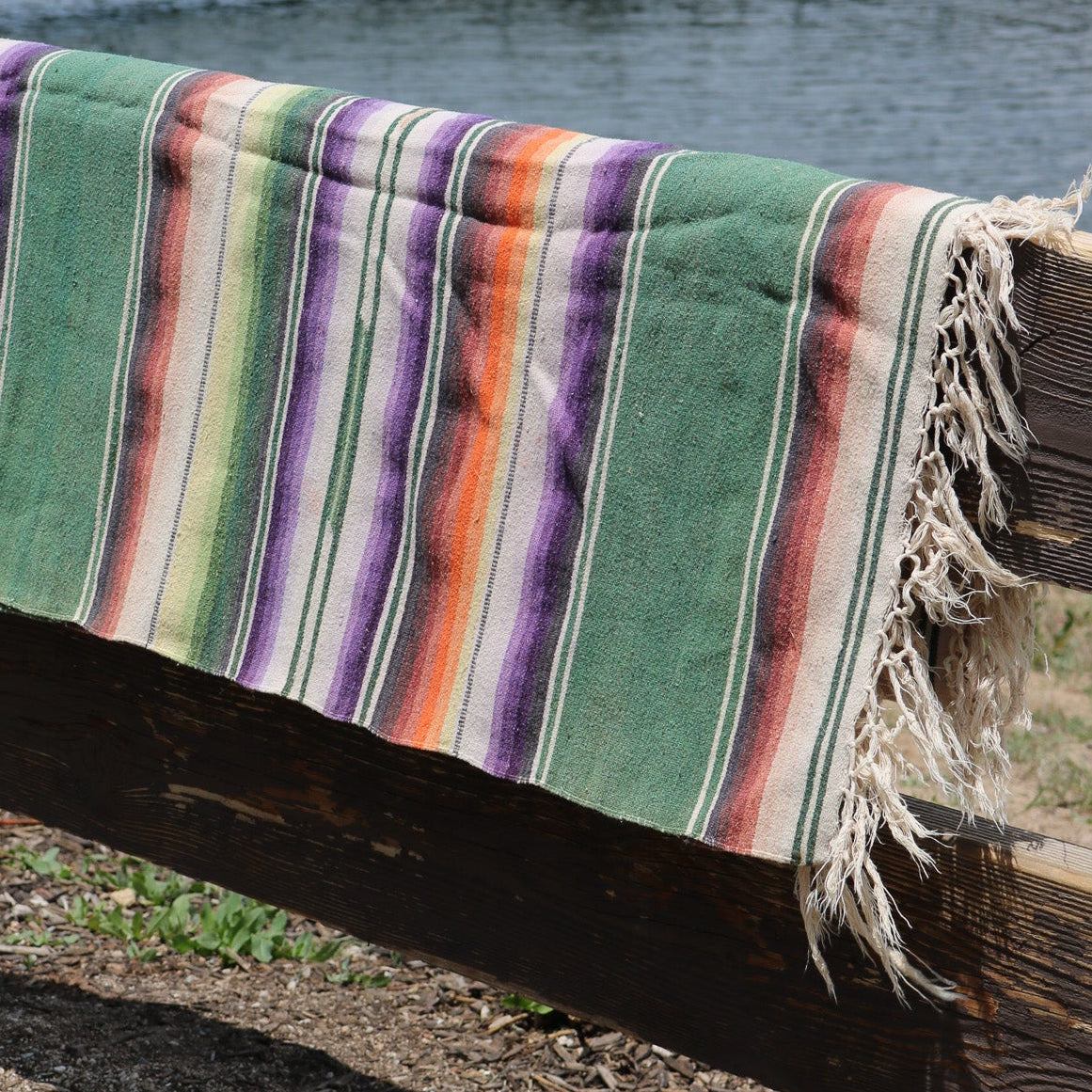 Vintage Multicolored Wool Saltillo Sarape Mexican Blanket