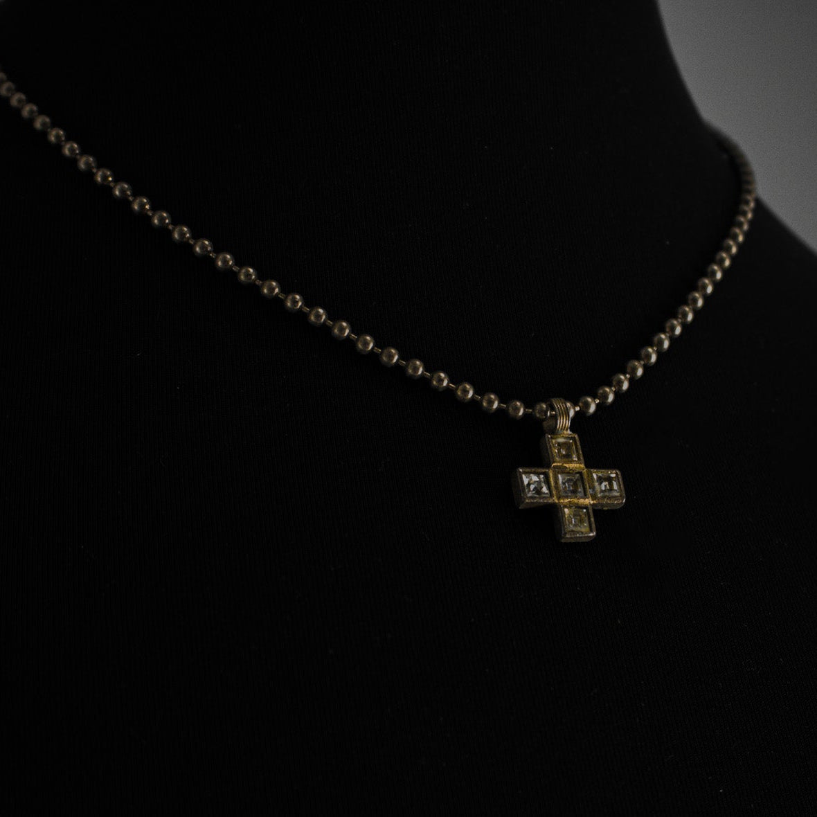 Rare Silver Cross Pendant Necklace