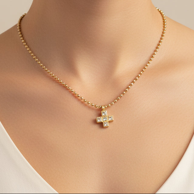 Rare Silver Cross Pendant Necklace