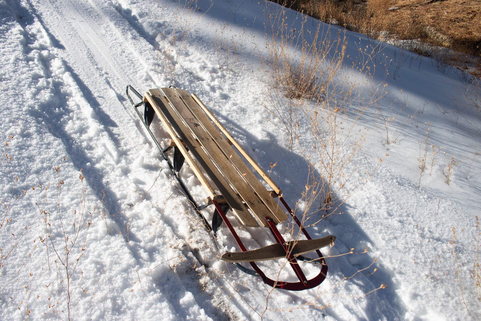 Vintage Children's Metal Runner Winter Snow Sled